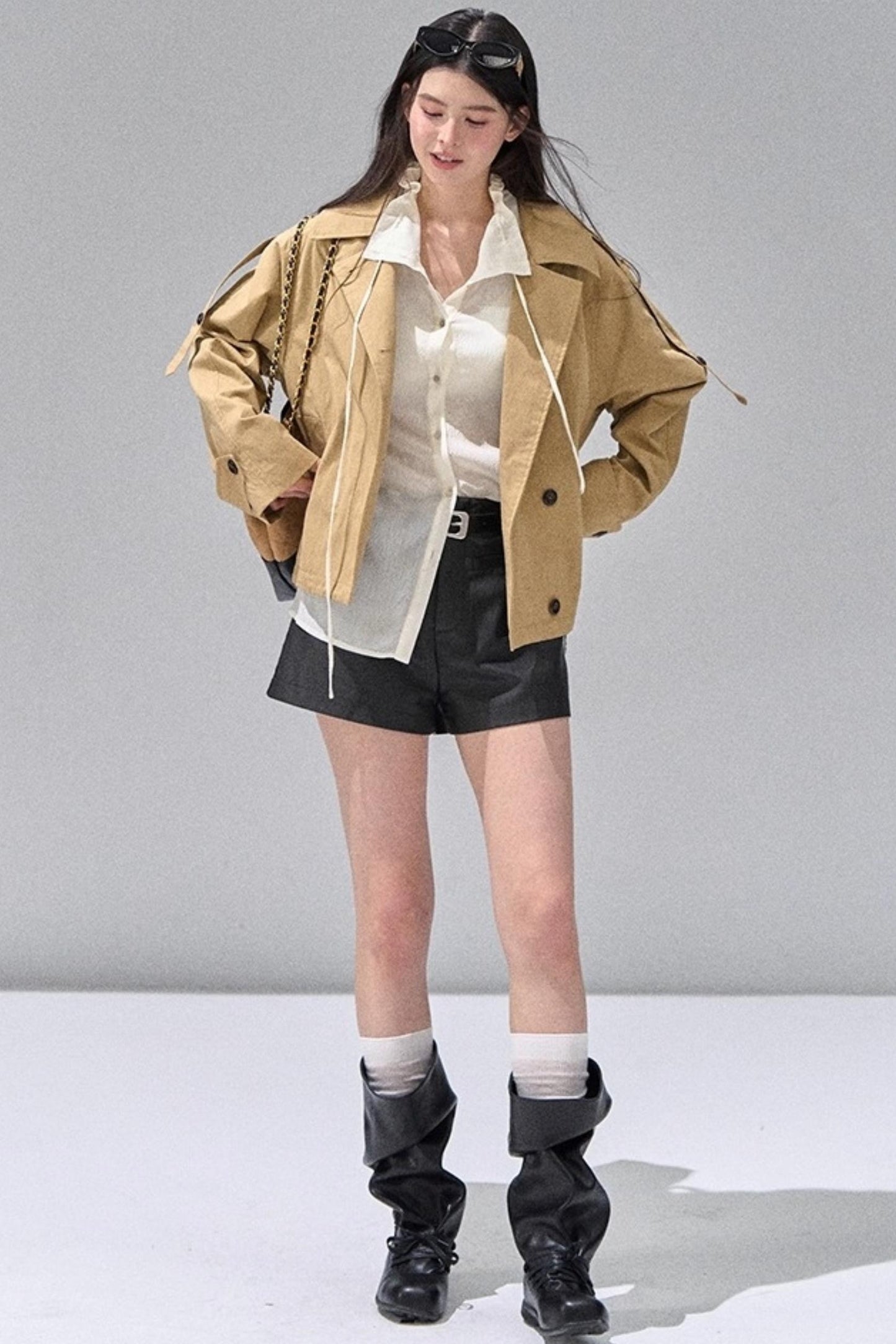 Black Leather Womens Shorts