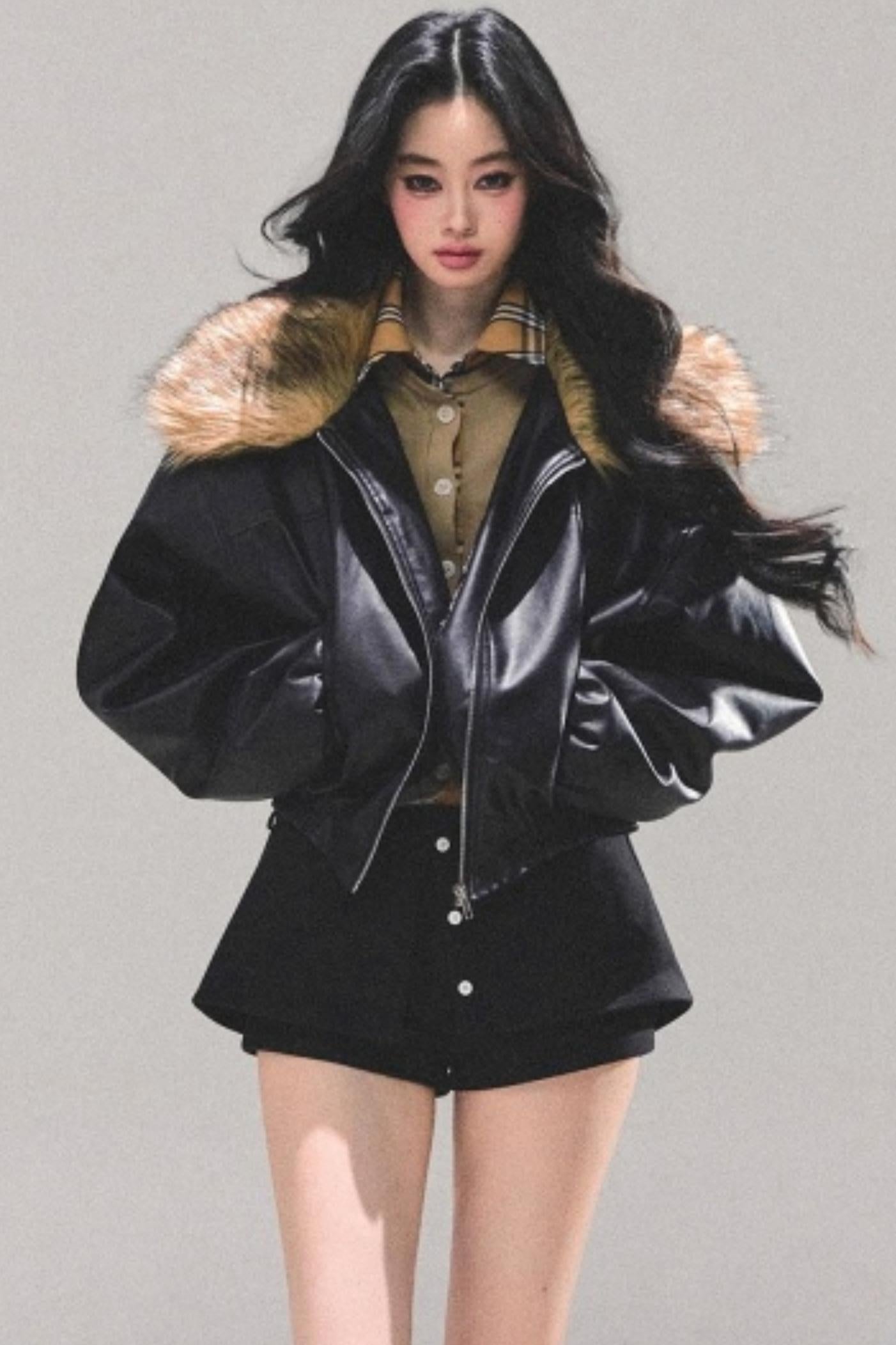 Fake Two Korean Long-Sleeve Knit Top