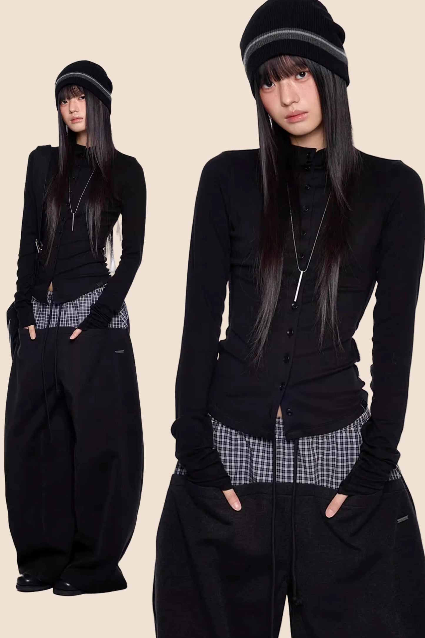 Lightweight Pleated Long-Sleeve T-Shirt