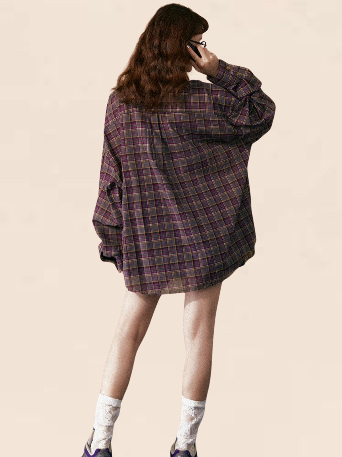 Two-Color Wide Checkered Shirt