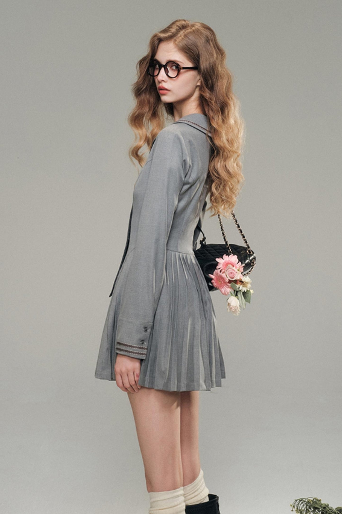 대학 주름 빈티지 드레스