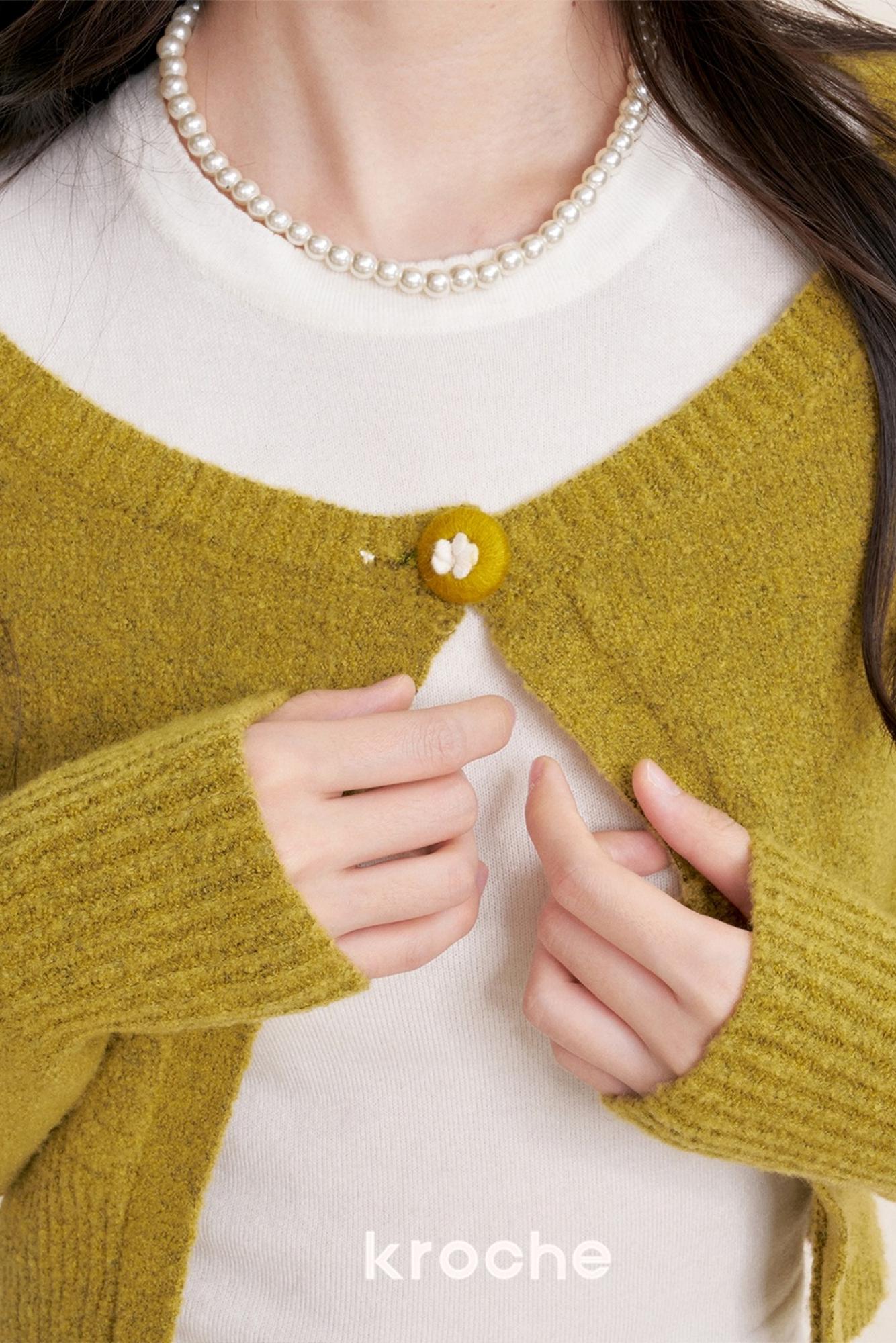 Cashmere Wool Crew Neck Knit Coat