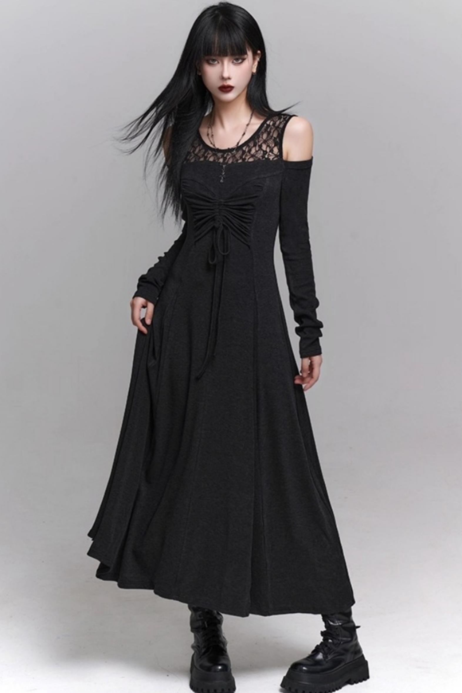Black Long Sleeve Maxi Dress – UrbanSheek