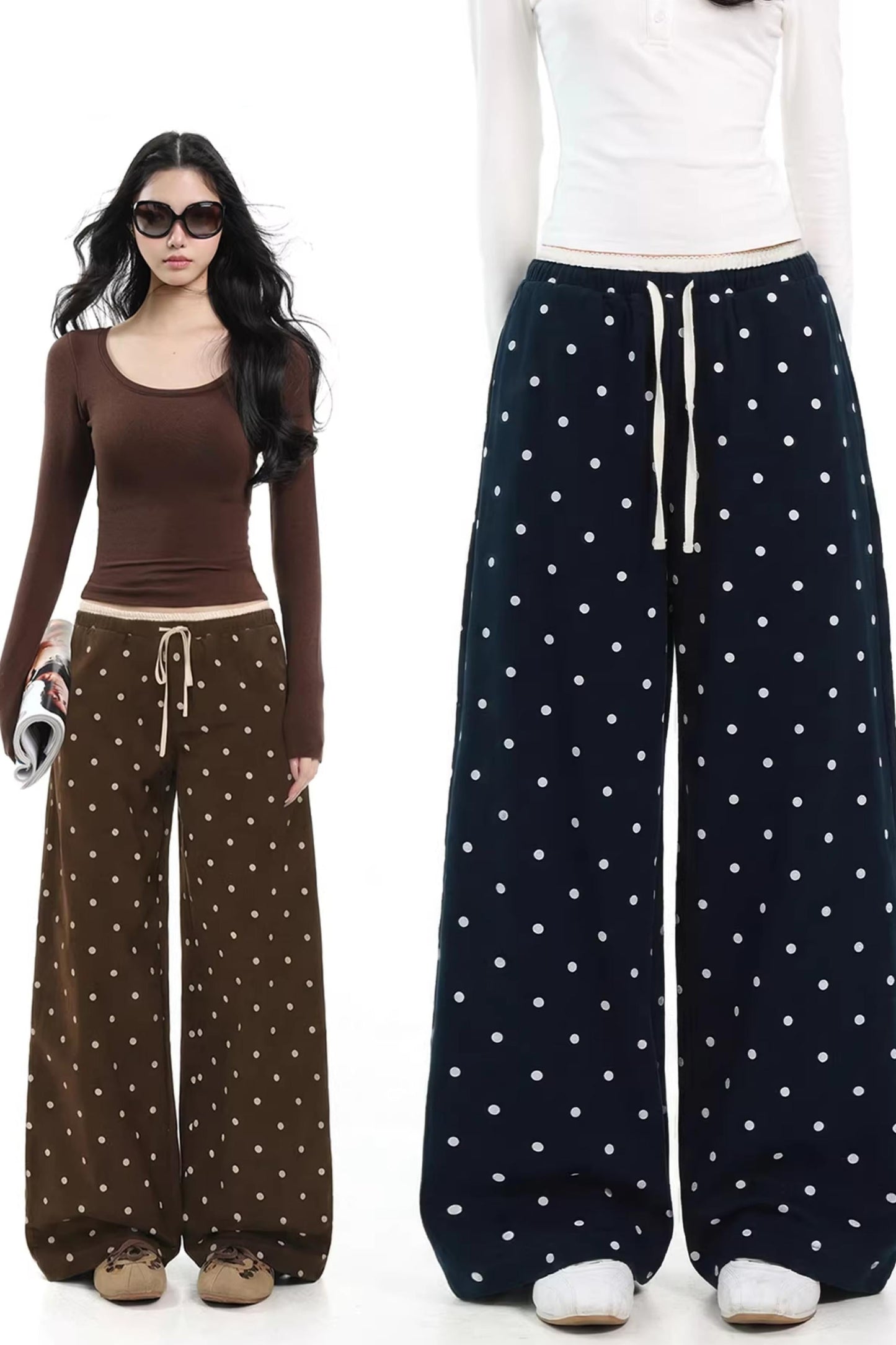 Pantaloni lunghi ampi e modellanti