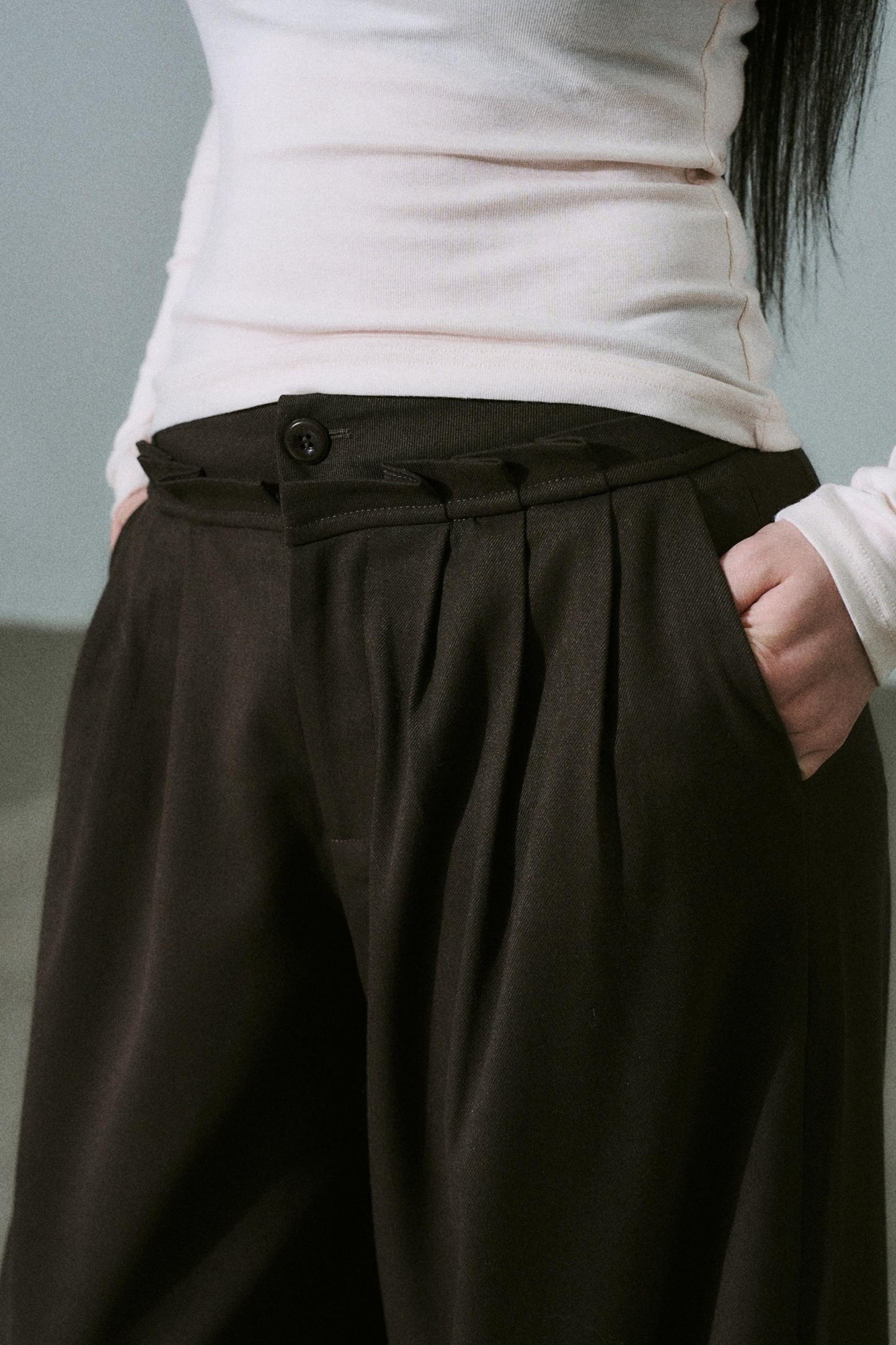 Tencel Wool Wide-Leg Pants