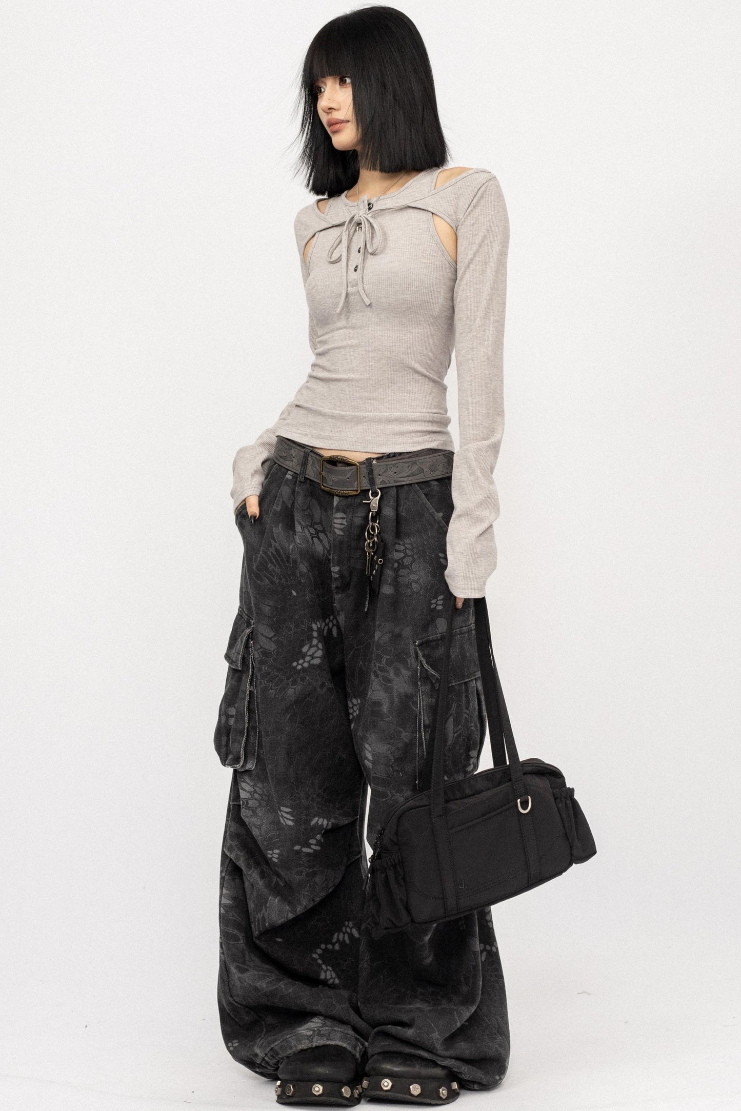 Strapless Long-Sleeve Top