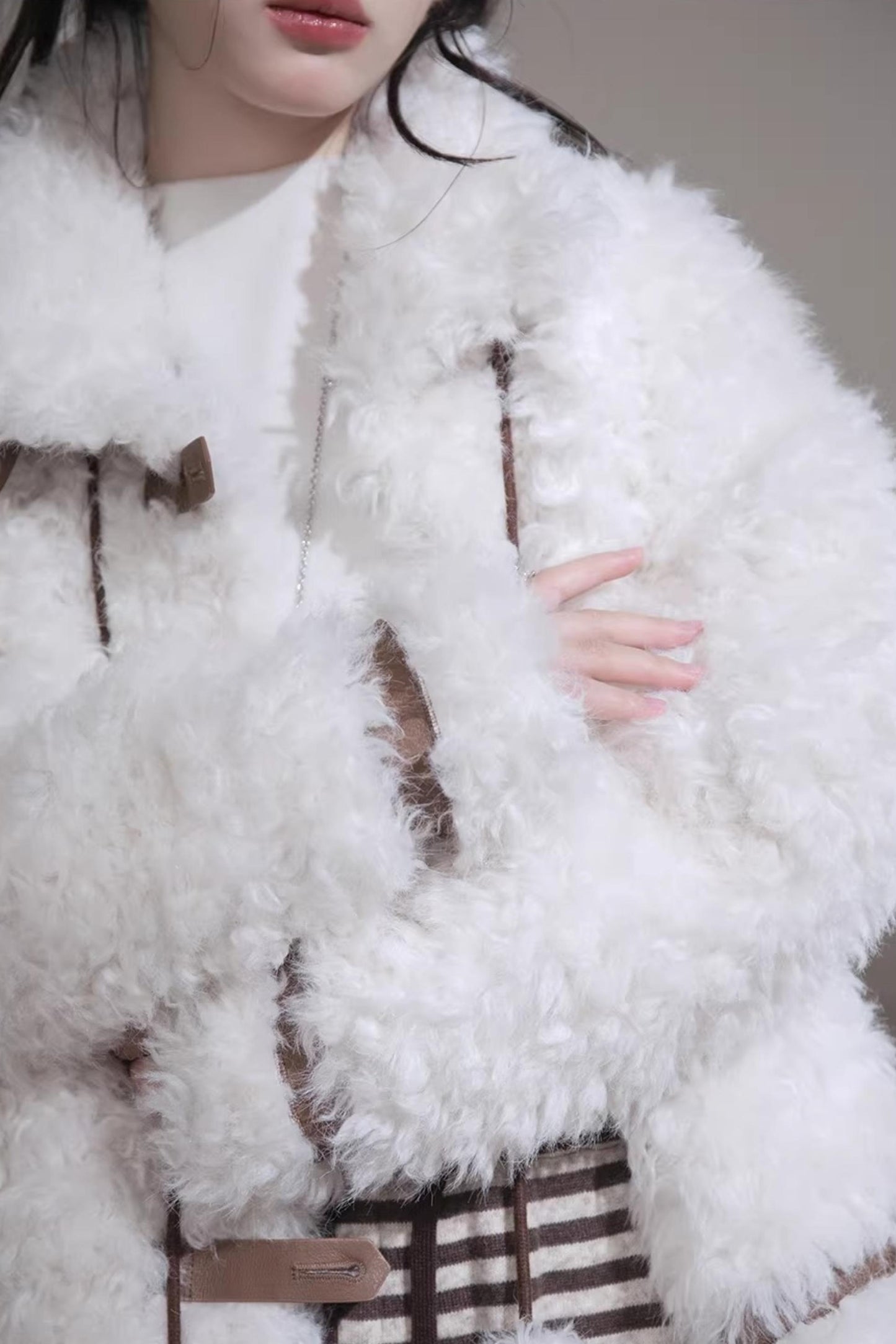 Velvet Curly Fur Coat Set