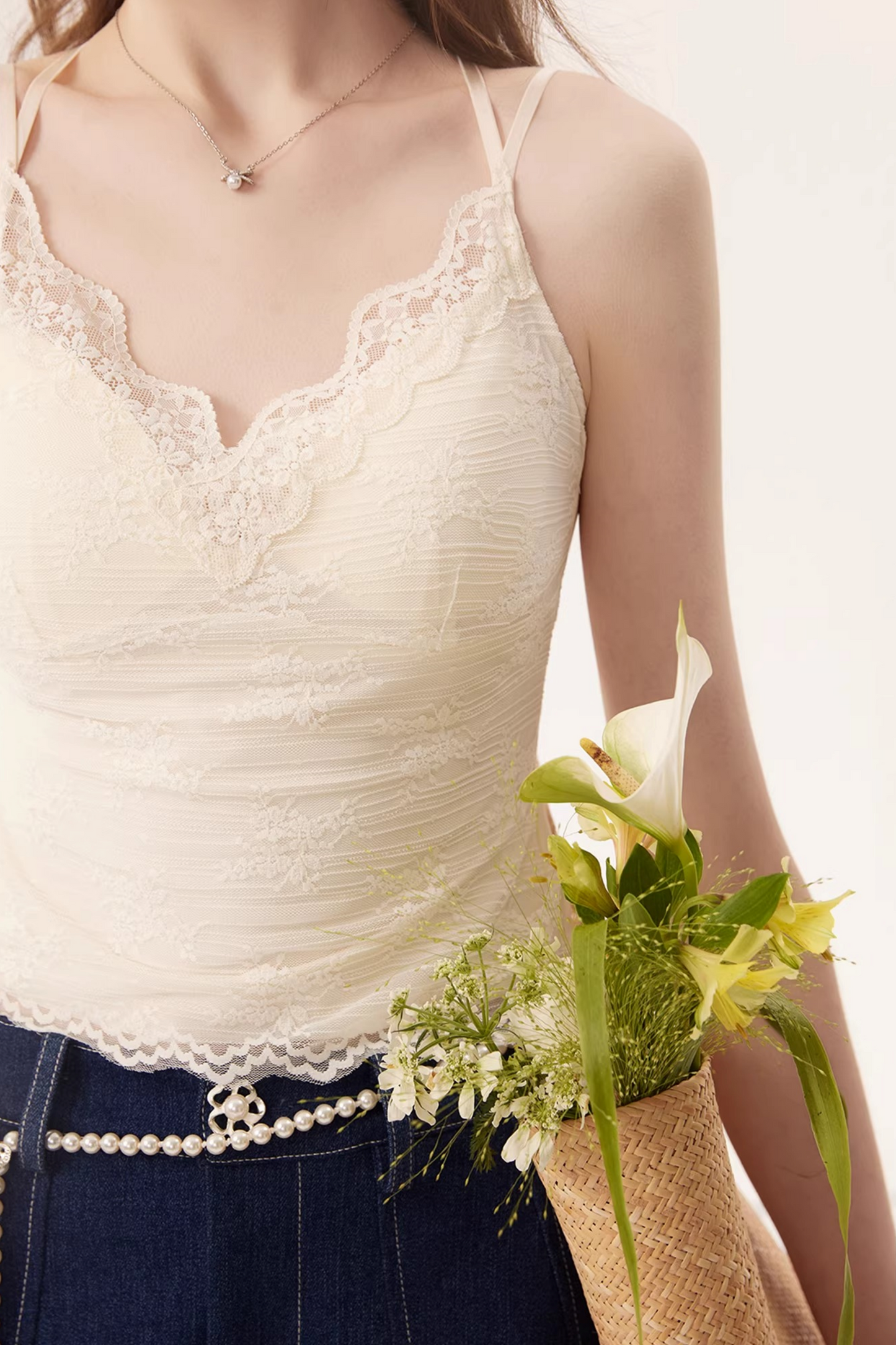 V-Neck Lace Camisole Top