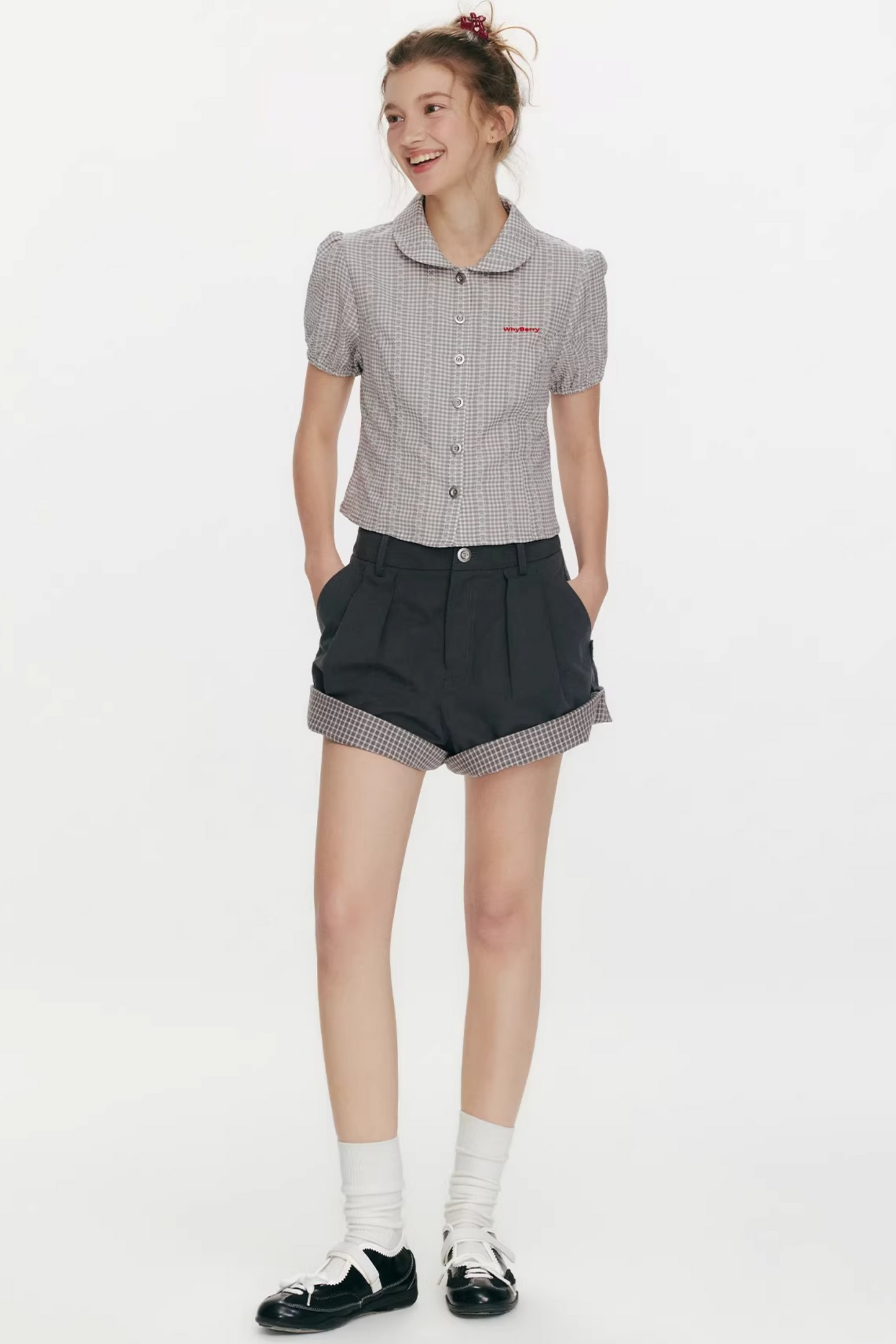 Flower Story Plaid Blouse