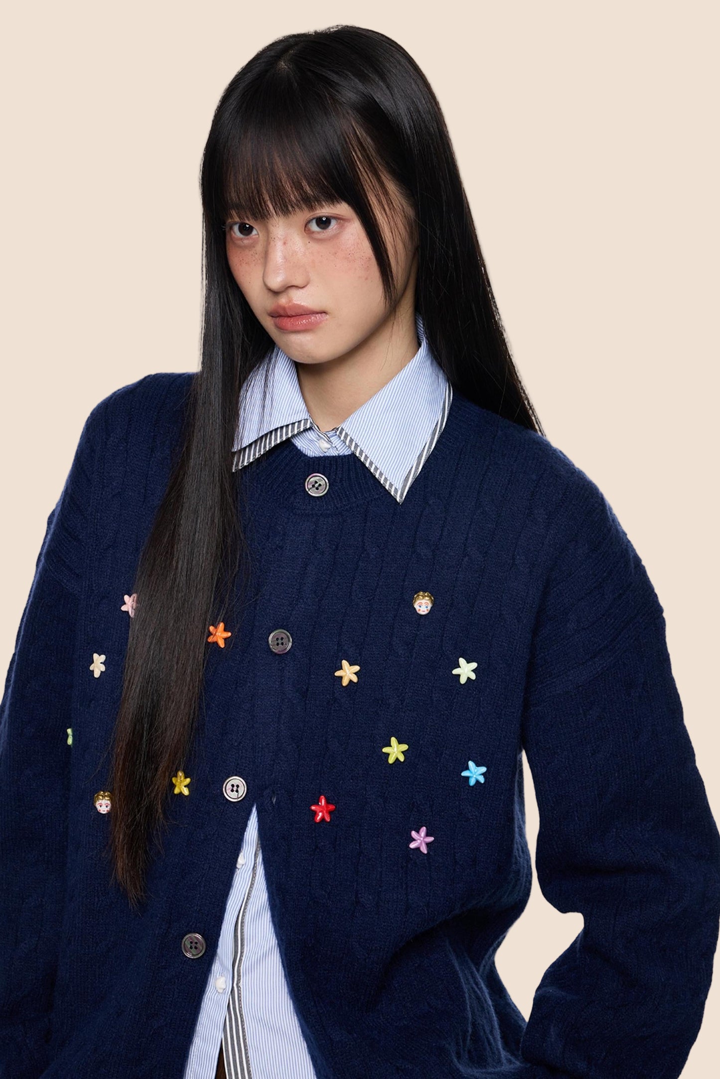 Studded Beaded Knit Cardigan