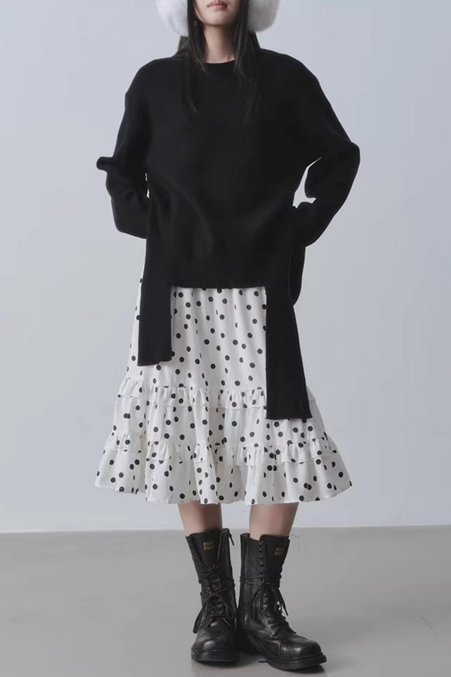 Black Irregular Sweater