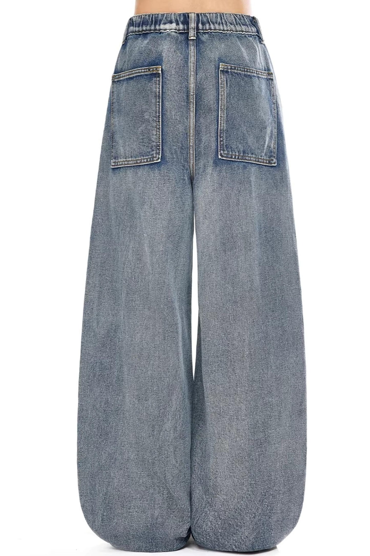 Retro Graffiti Dog Denim Pants