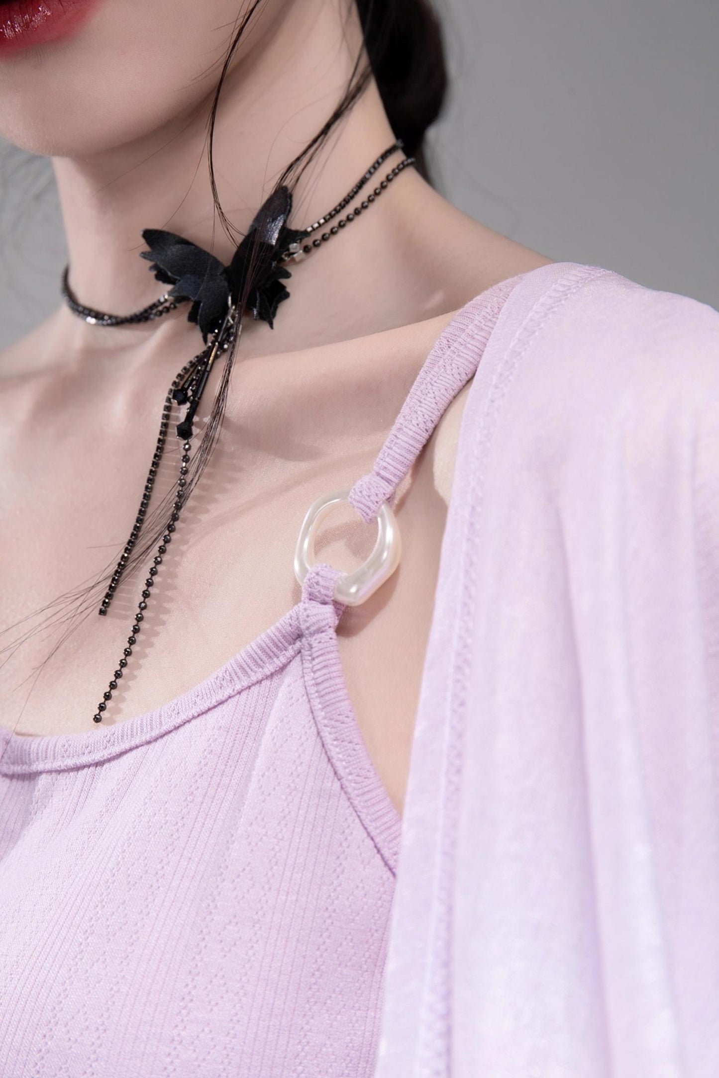 Cool Lily Purple Shawl With Vest Set