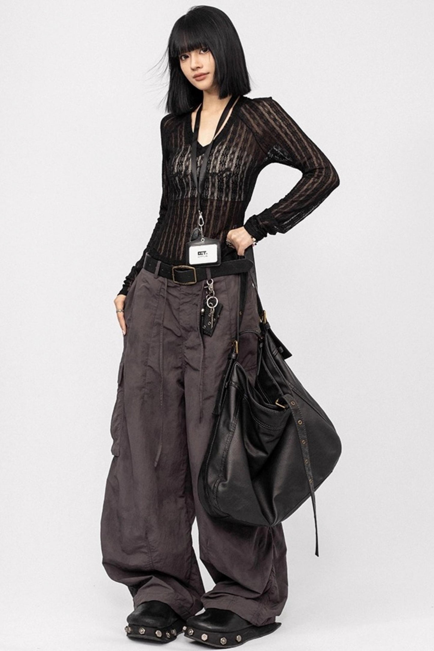 Retro Lace Slim Sleeve Top