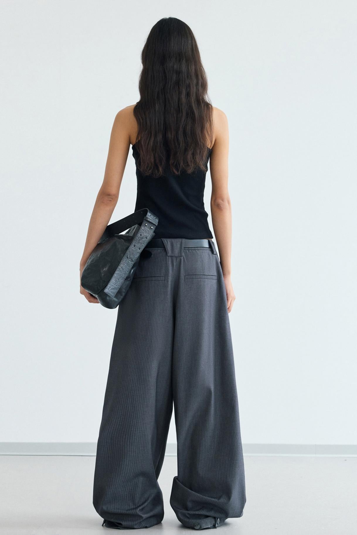 Vintage Draped Straight Leg Pants