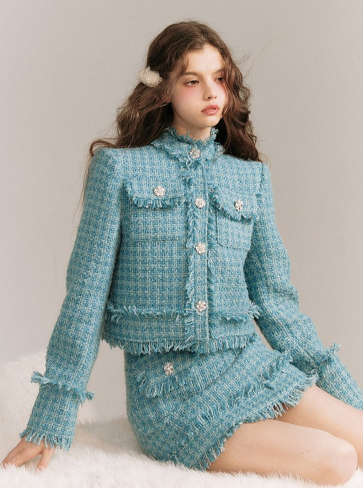 조용한 파란색 치마