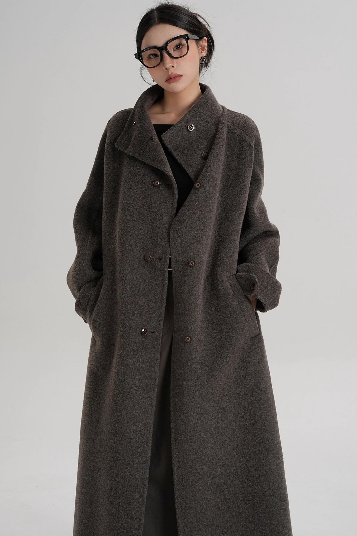 High Neck Wool Coat