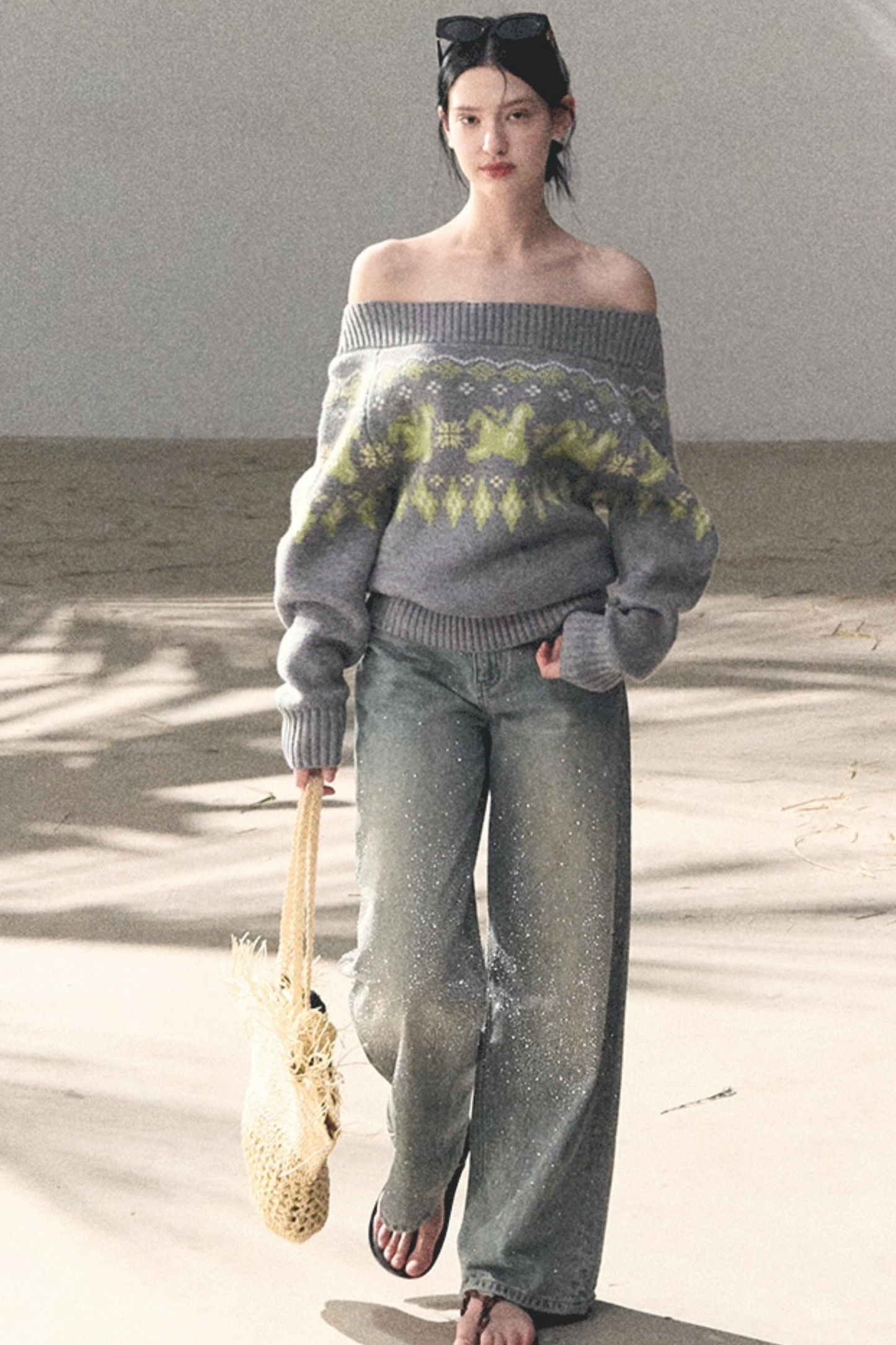 Sheep Wool Fair Isle Sweater