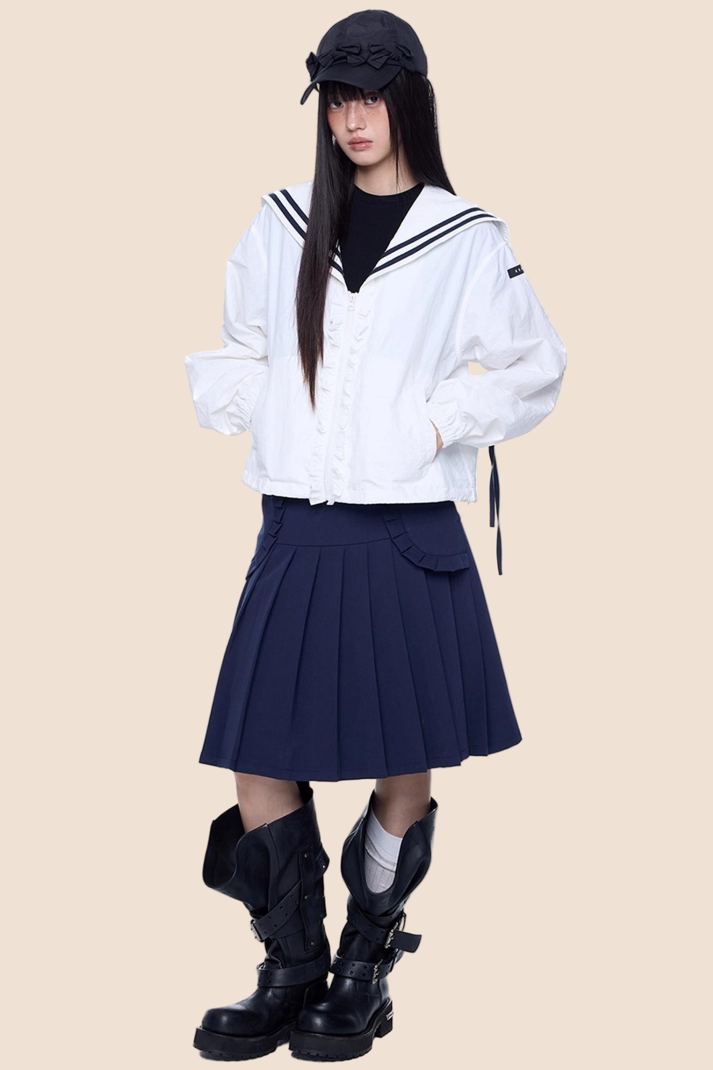 Casual Pleated A-Line Skirt