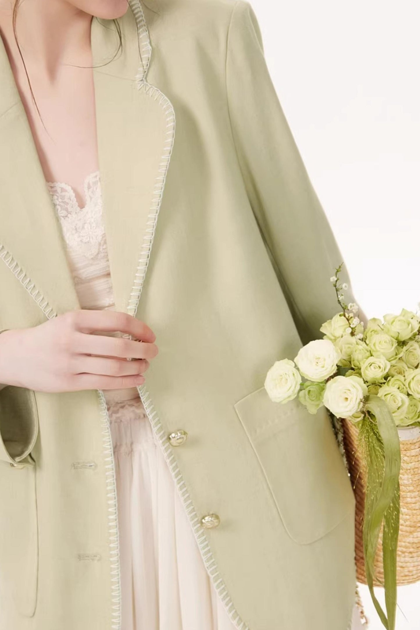 Acetate Linen Blazer Jacket