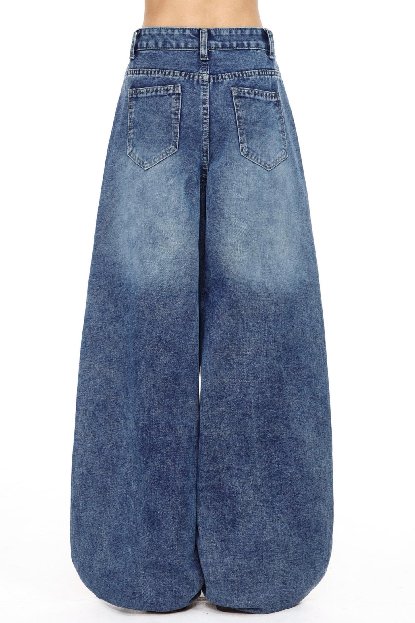 Retro Blue Star Denim Pants