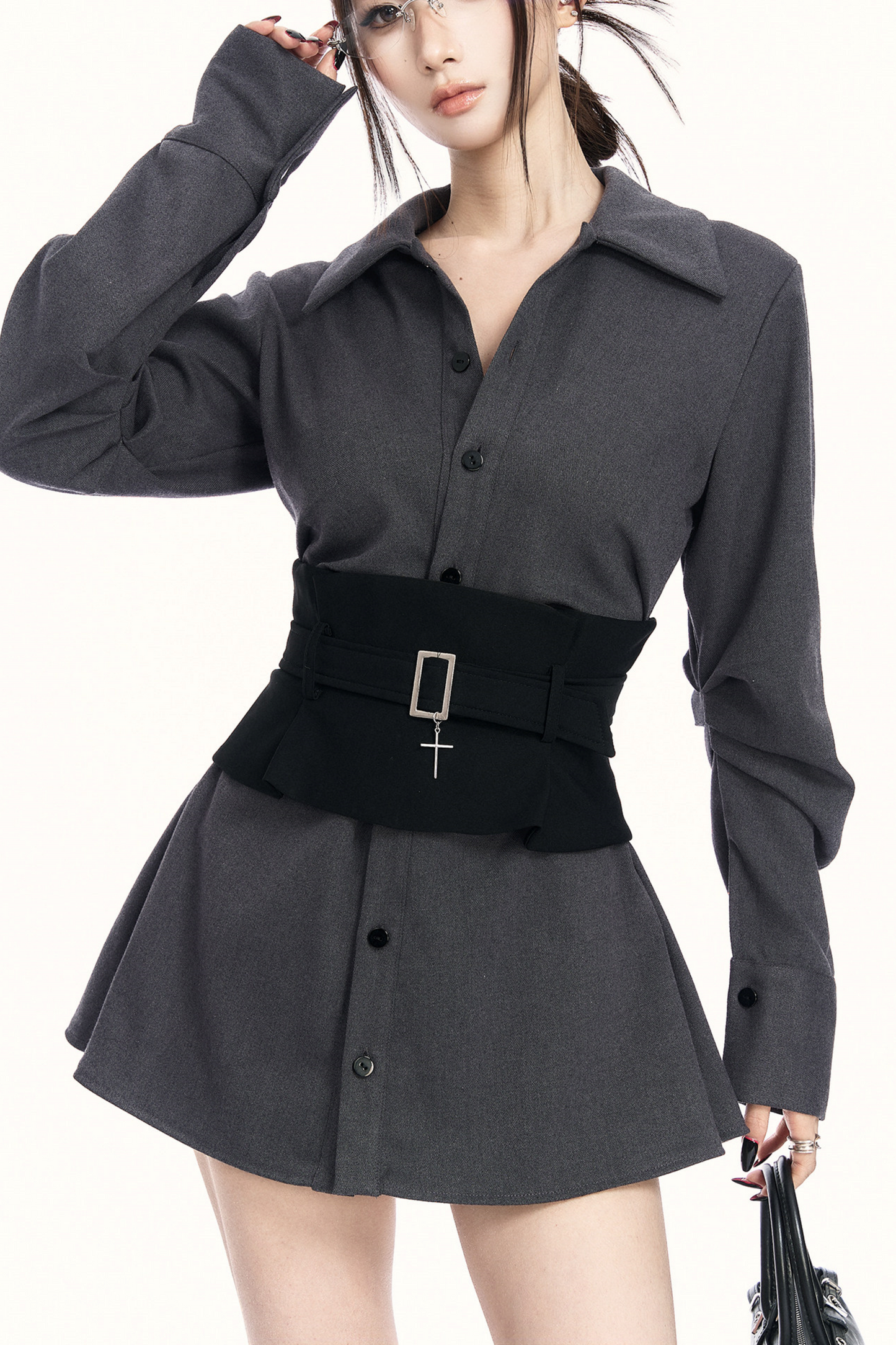 니치 허리 조임 셔츠 세트