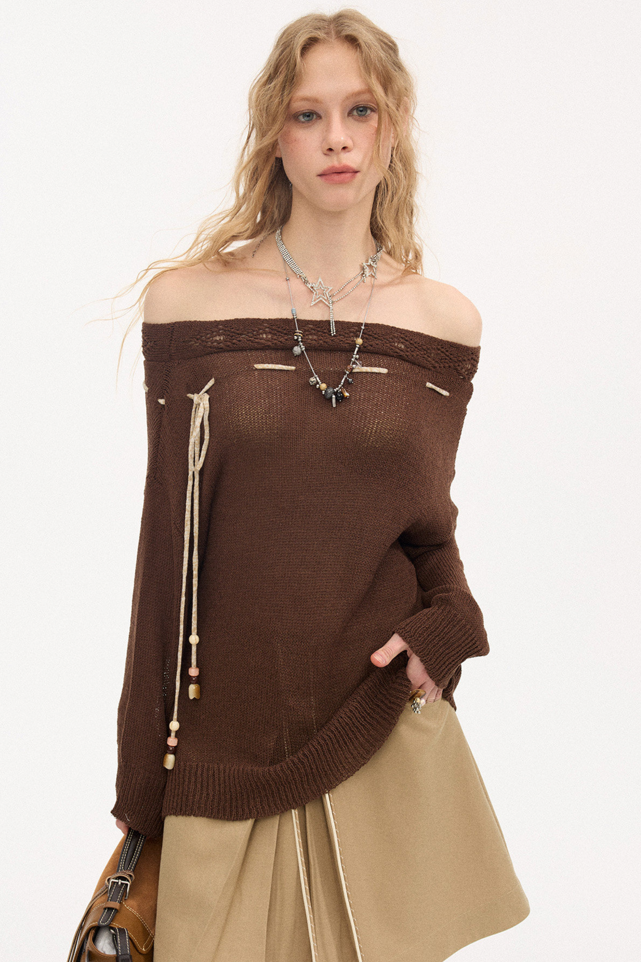 Asymmetrical Off-Shoulder Knit Sweater – UrbanSheek