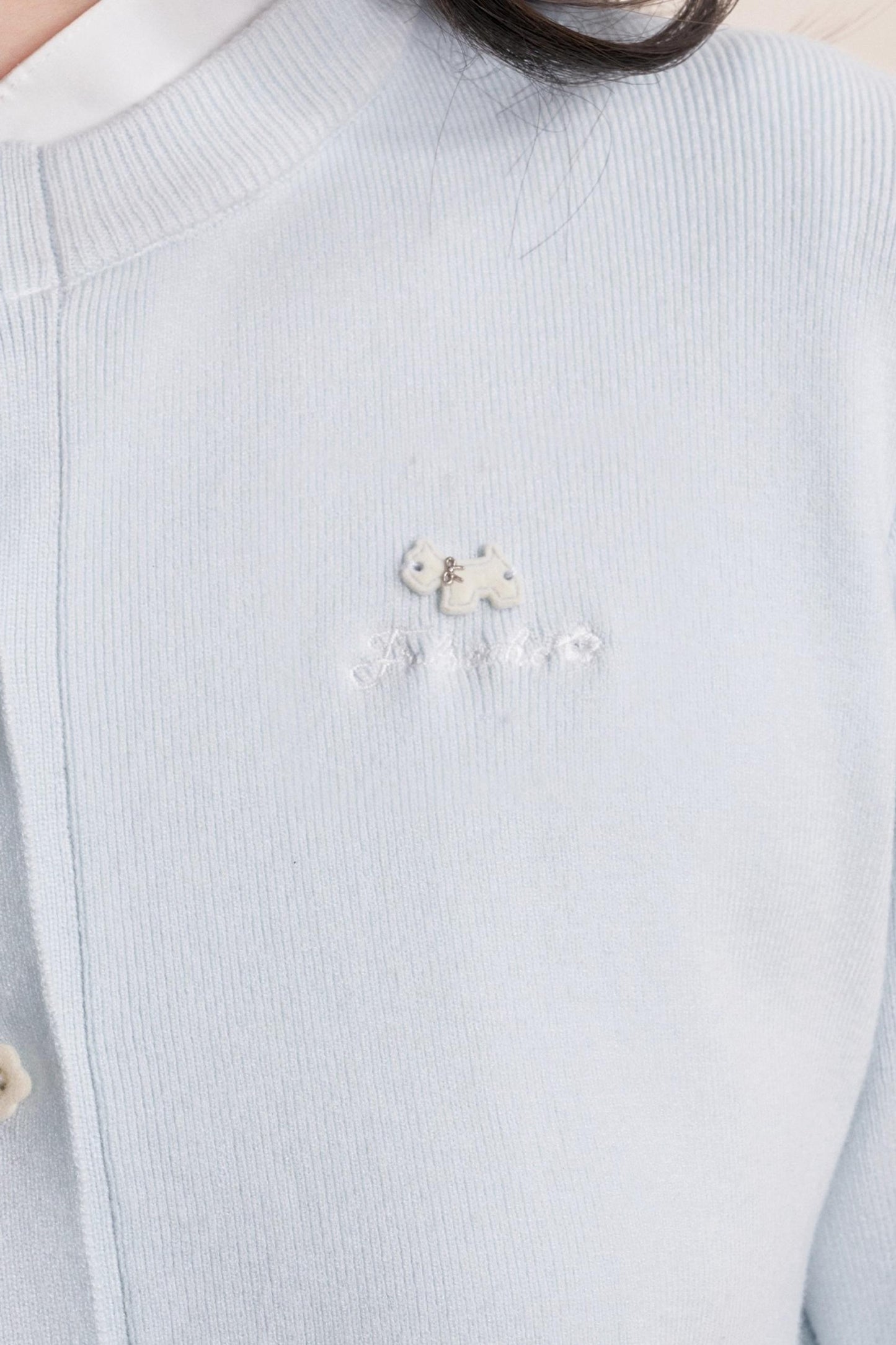 Soft Blue Knit Cardigan