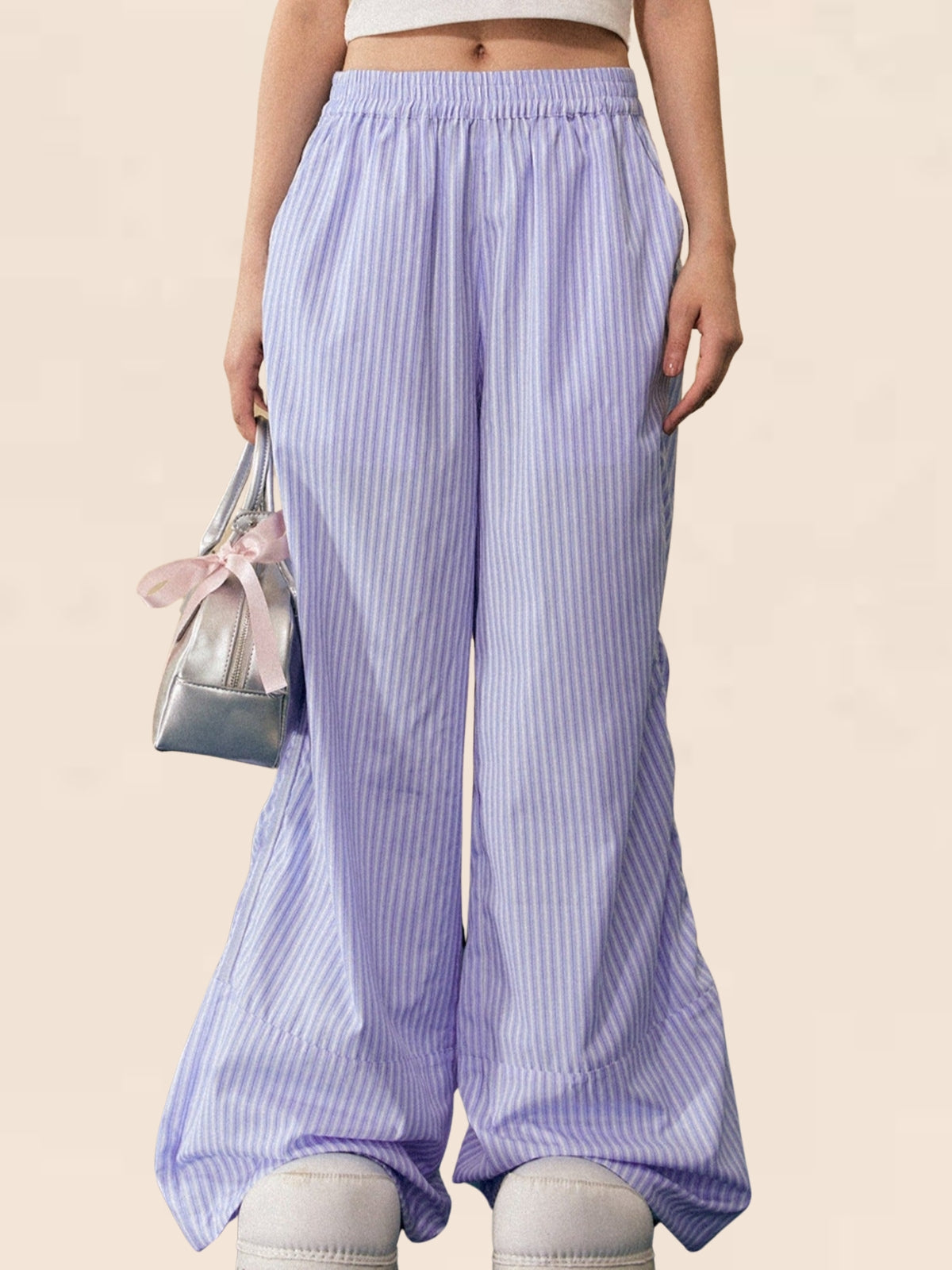 Vertical Stripe Loose Pants