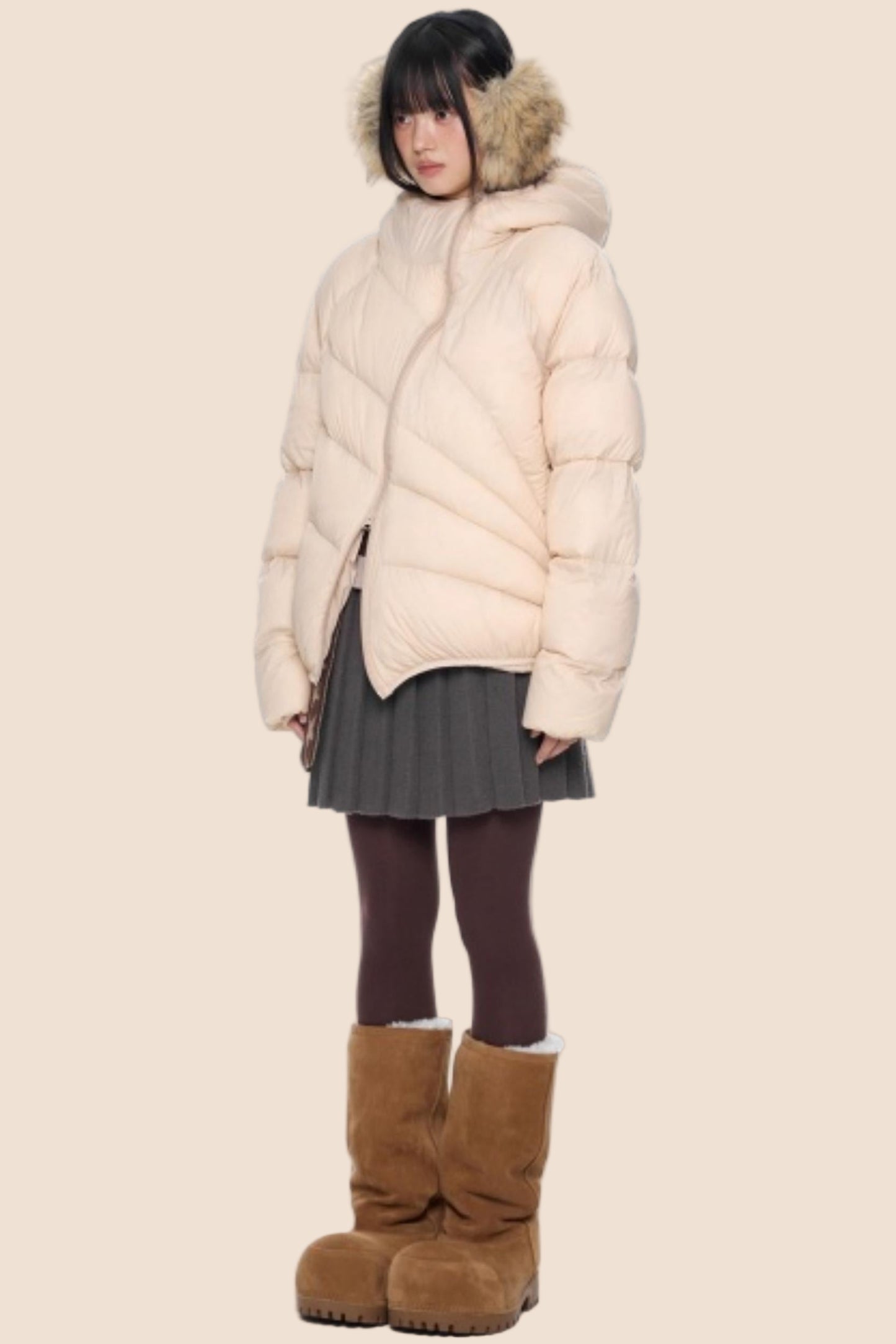 Deconstructed Hooded Down Jacket