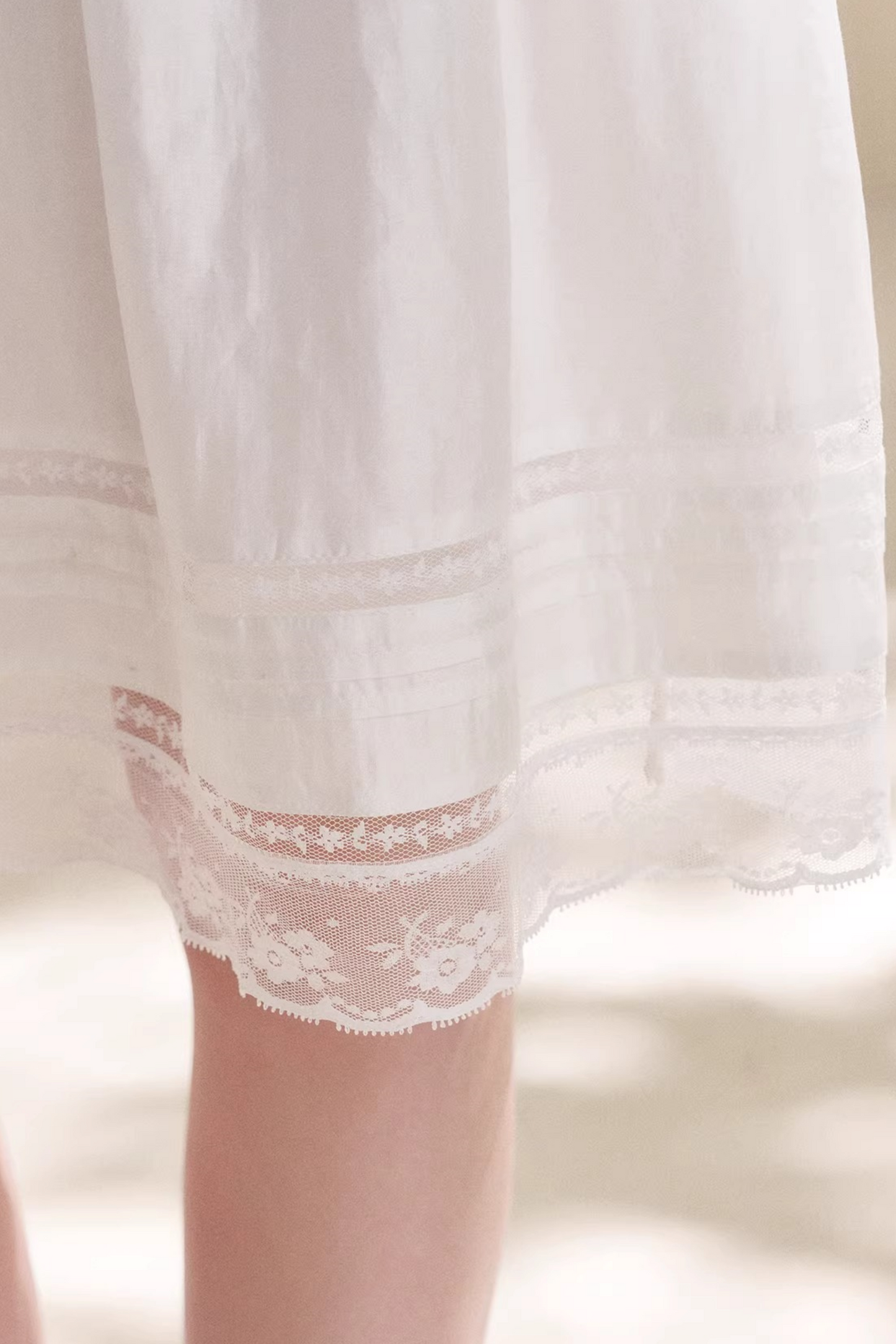 Acetate Lace Pleated Skirt