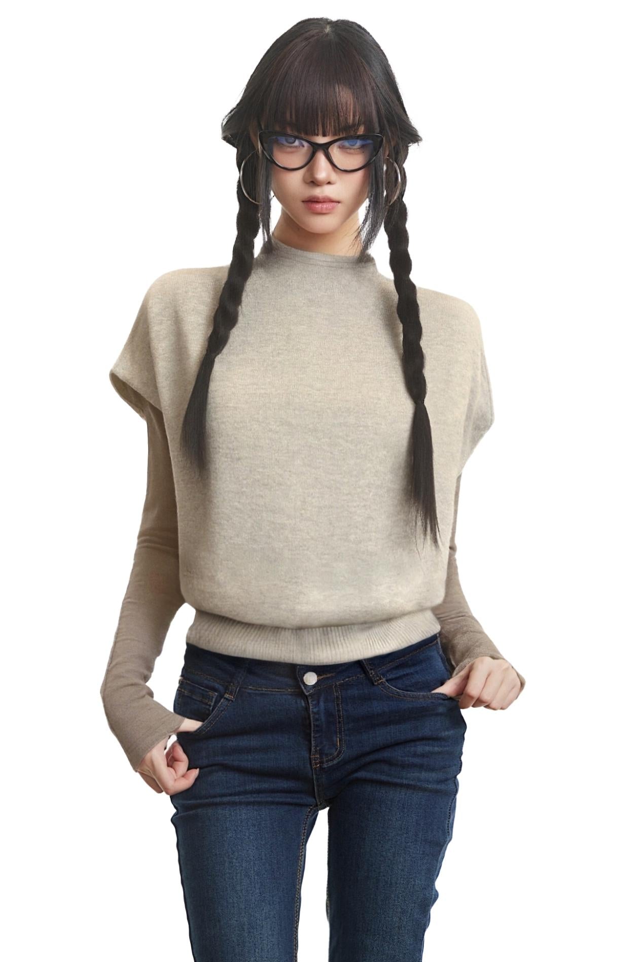 Apricot Bat Sleeve Top