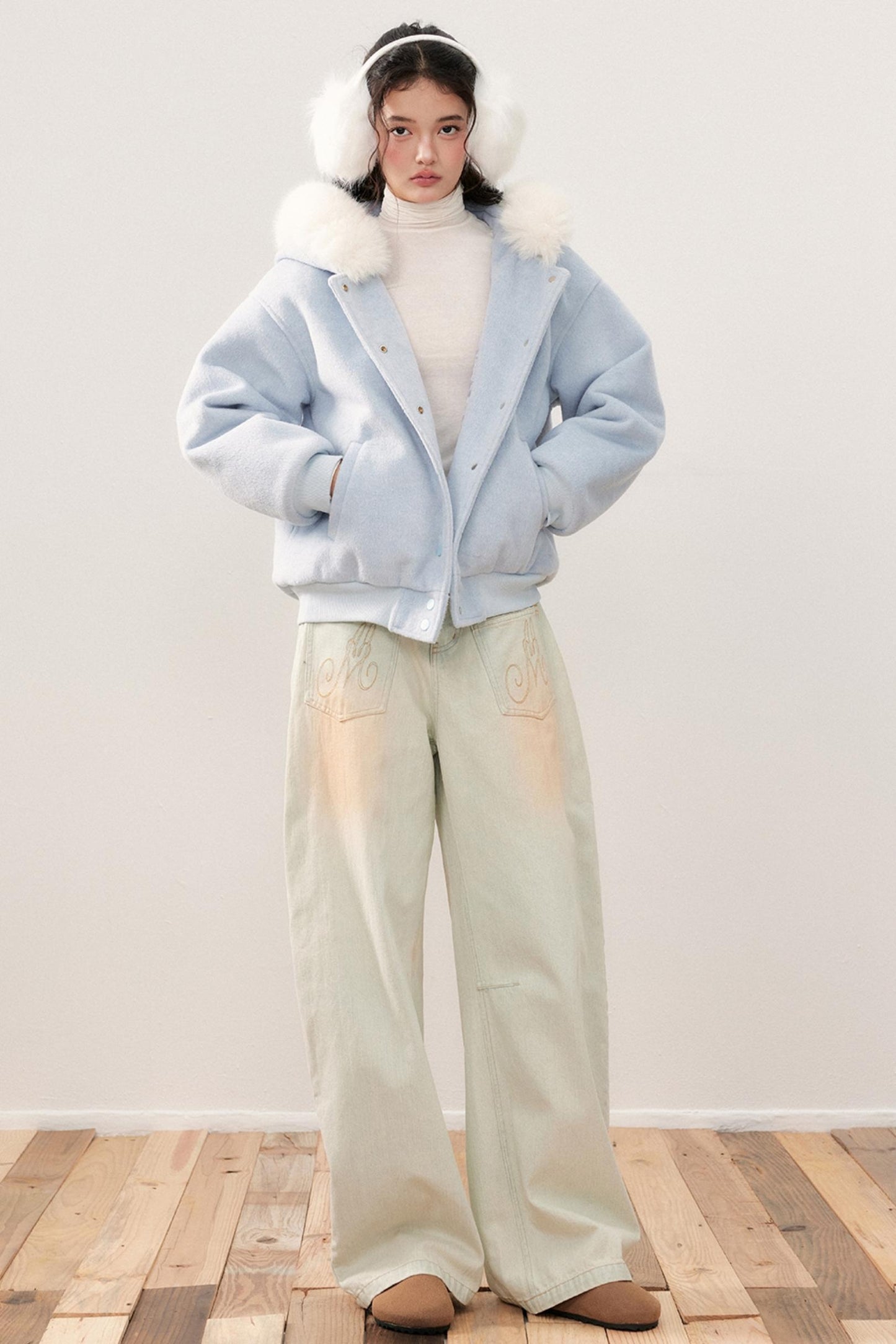 Fur Collar Hooded Padded Jacket