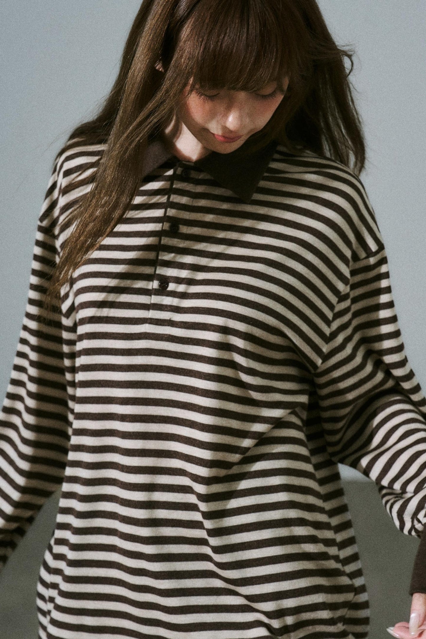 Chocolate Brown Striped Top