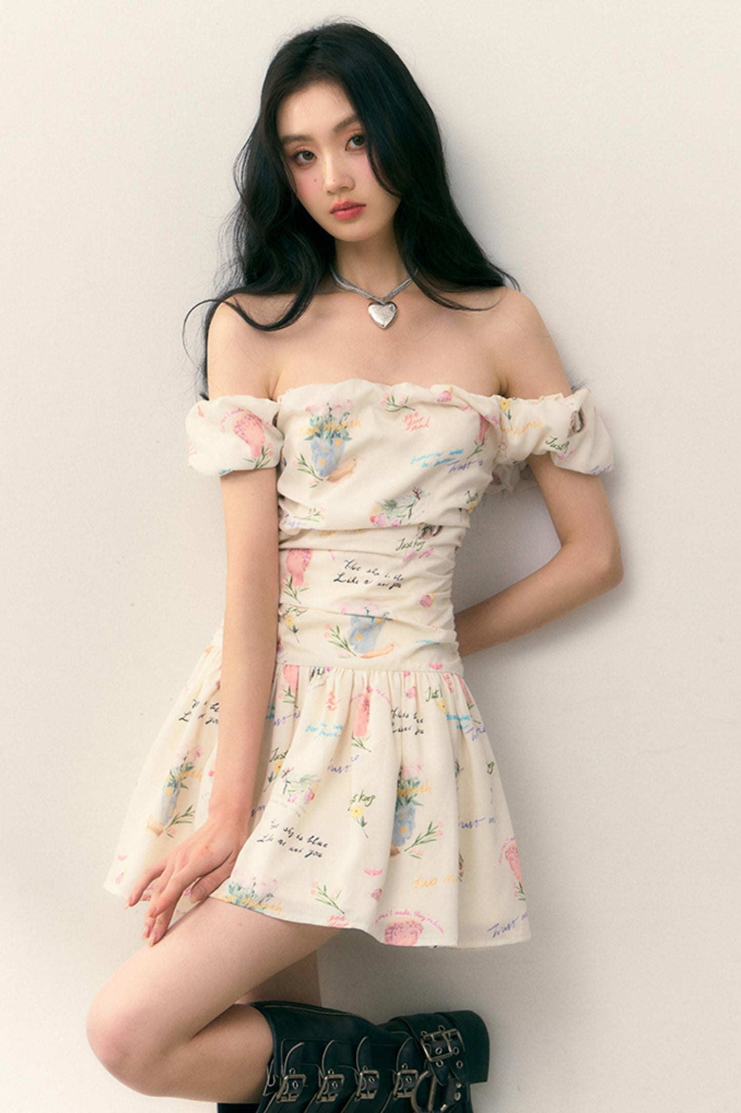 One-Shoulder Pleated Summer Dress