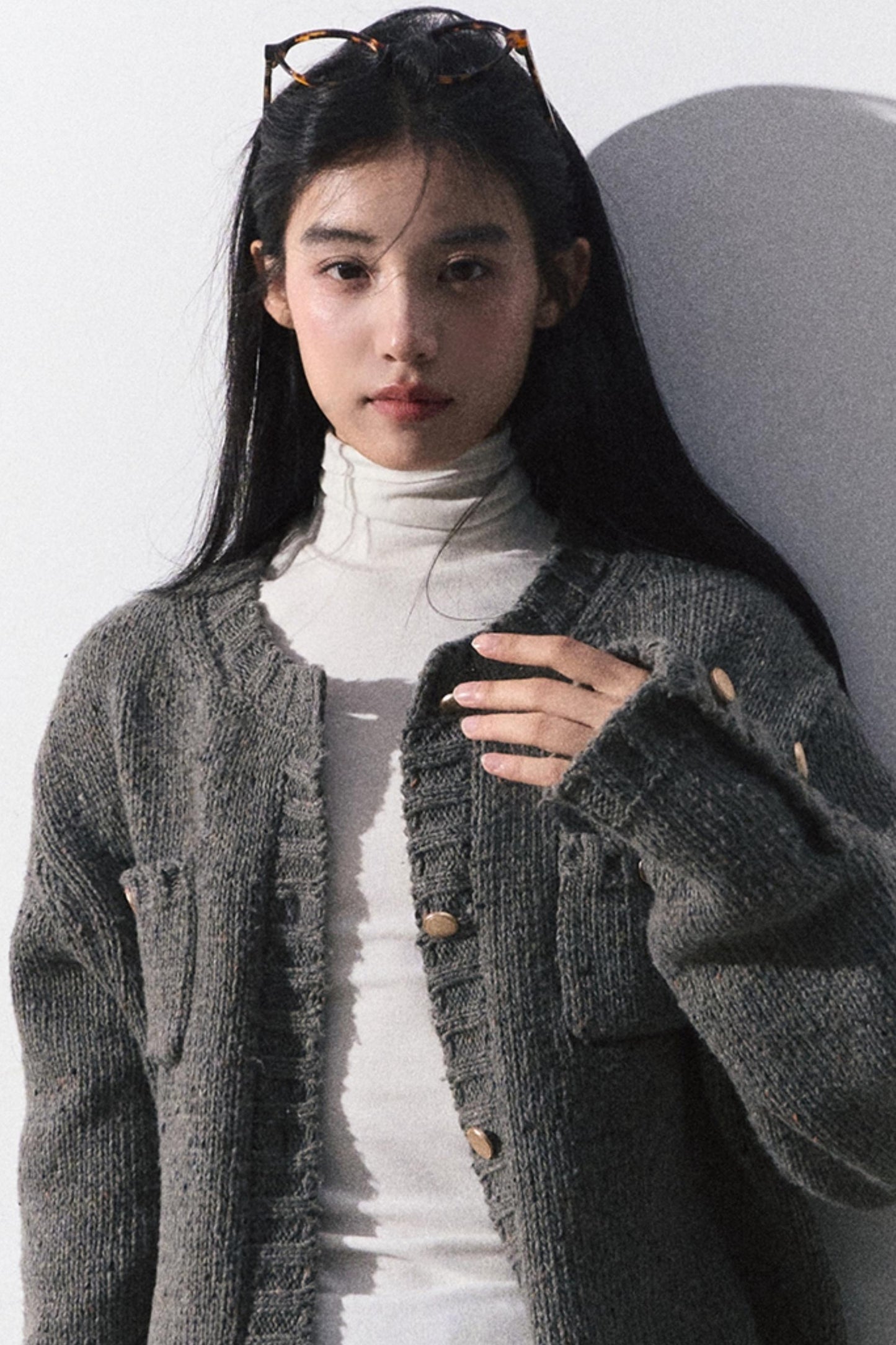 캐주얼 루즈 니트 가디건