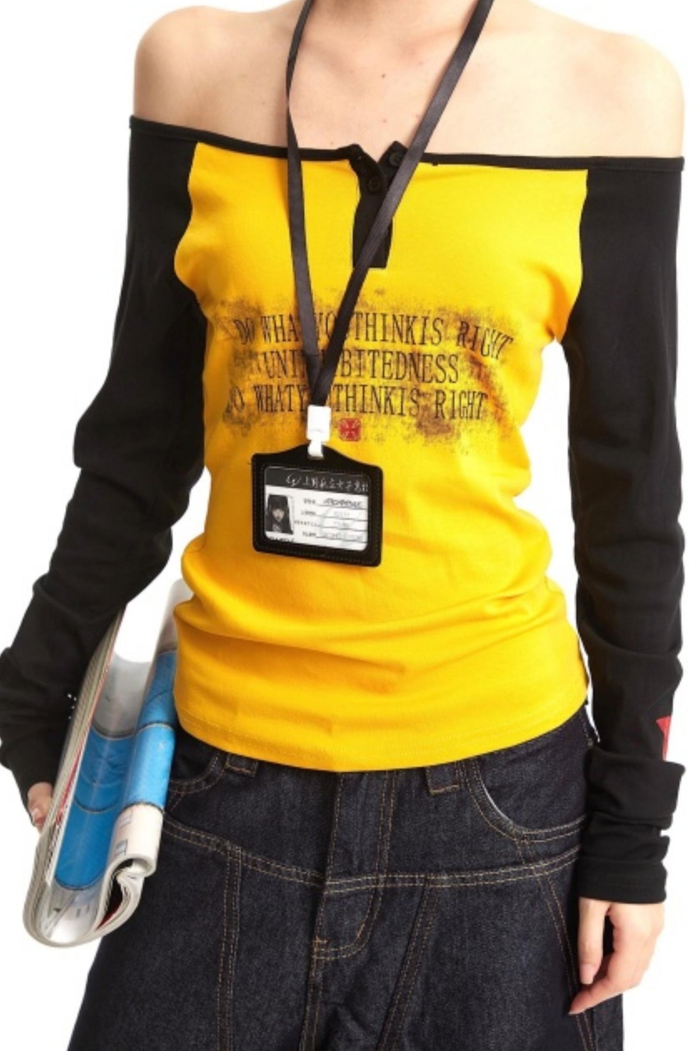 American Retro One-Shoulder Top