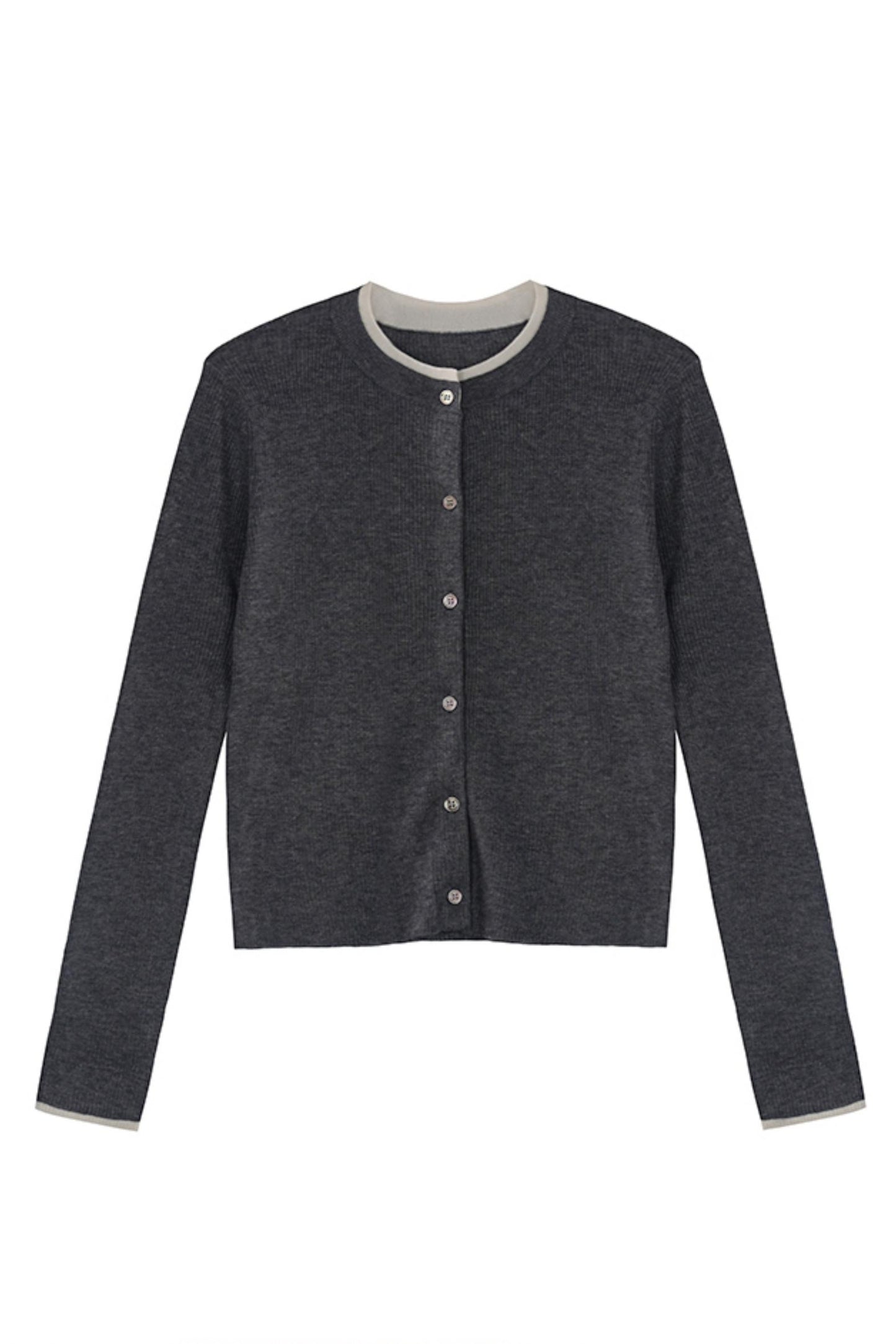 라운드 넥 대비 울 니트 탑