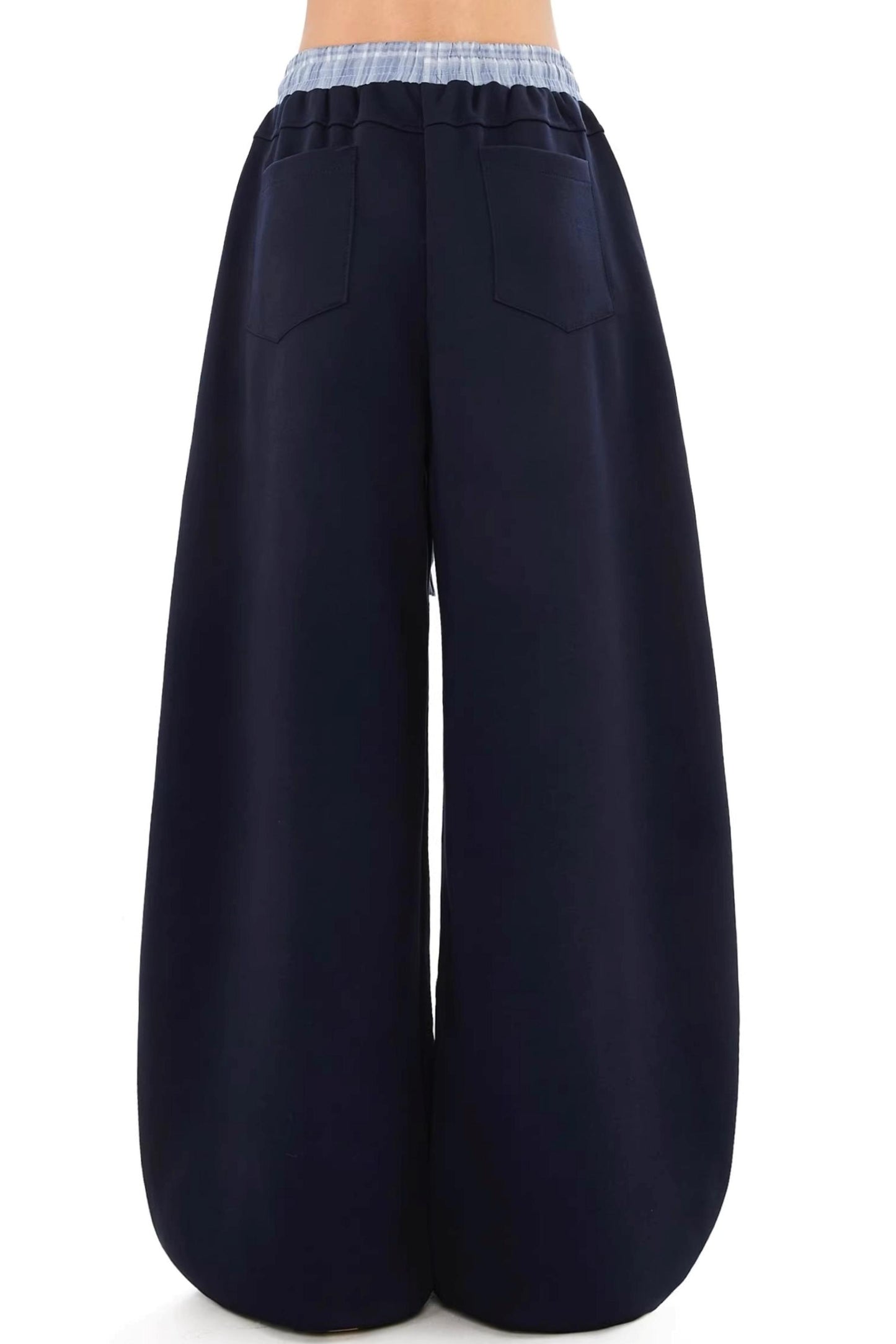 컬러 블록 체크 댄스 팬츠