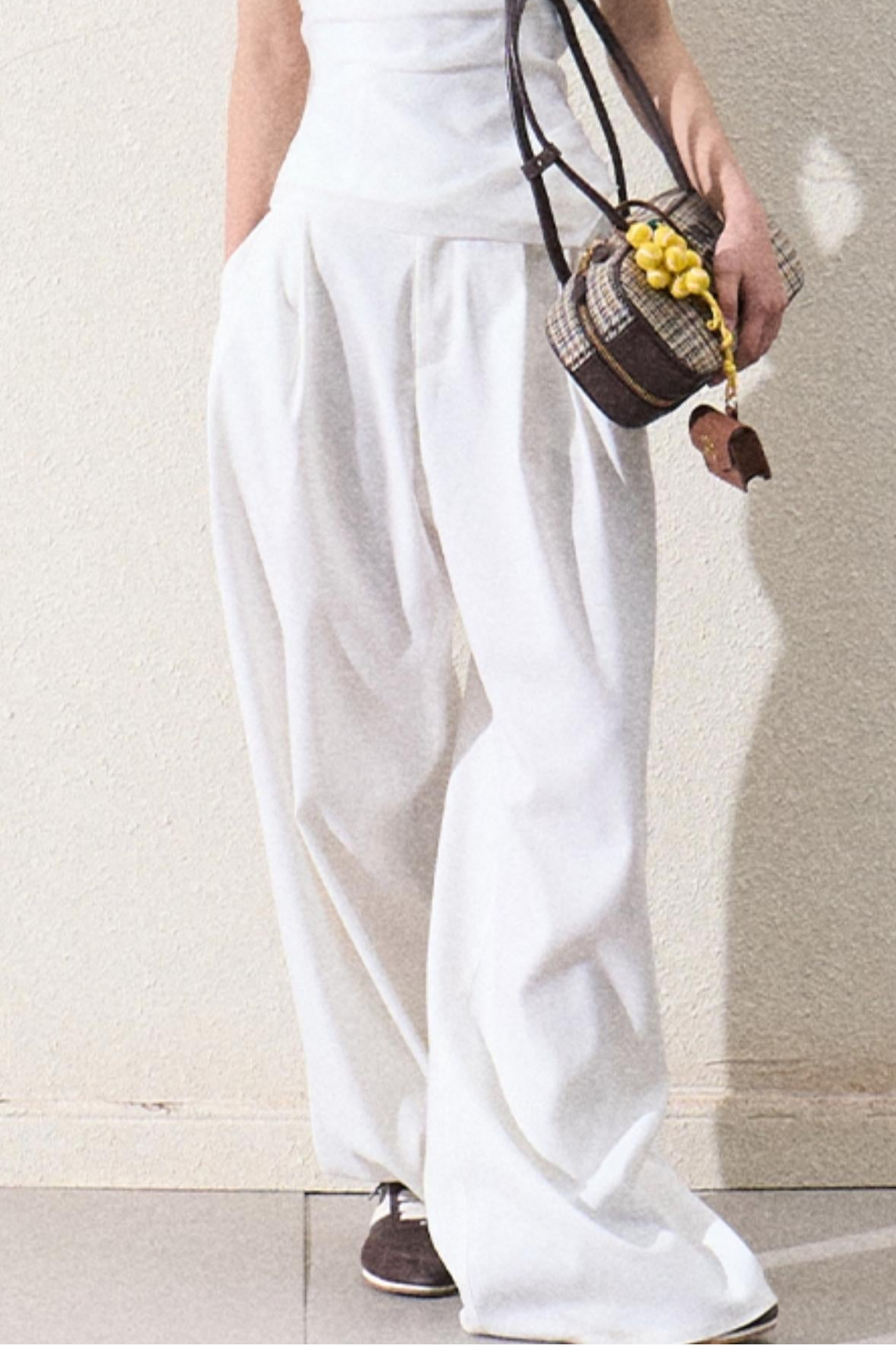 캐주얼 슬림 자켓 & 와이드 레이스 팬츠 세트