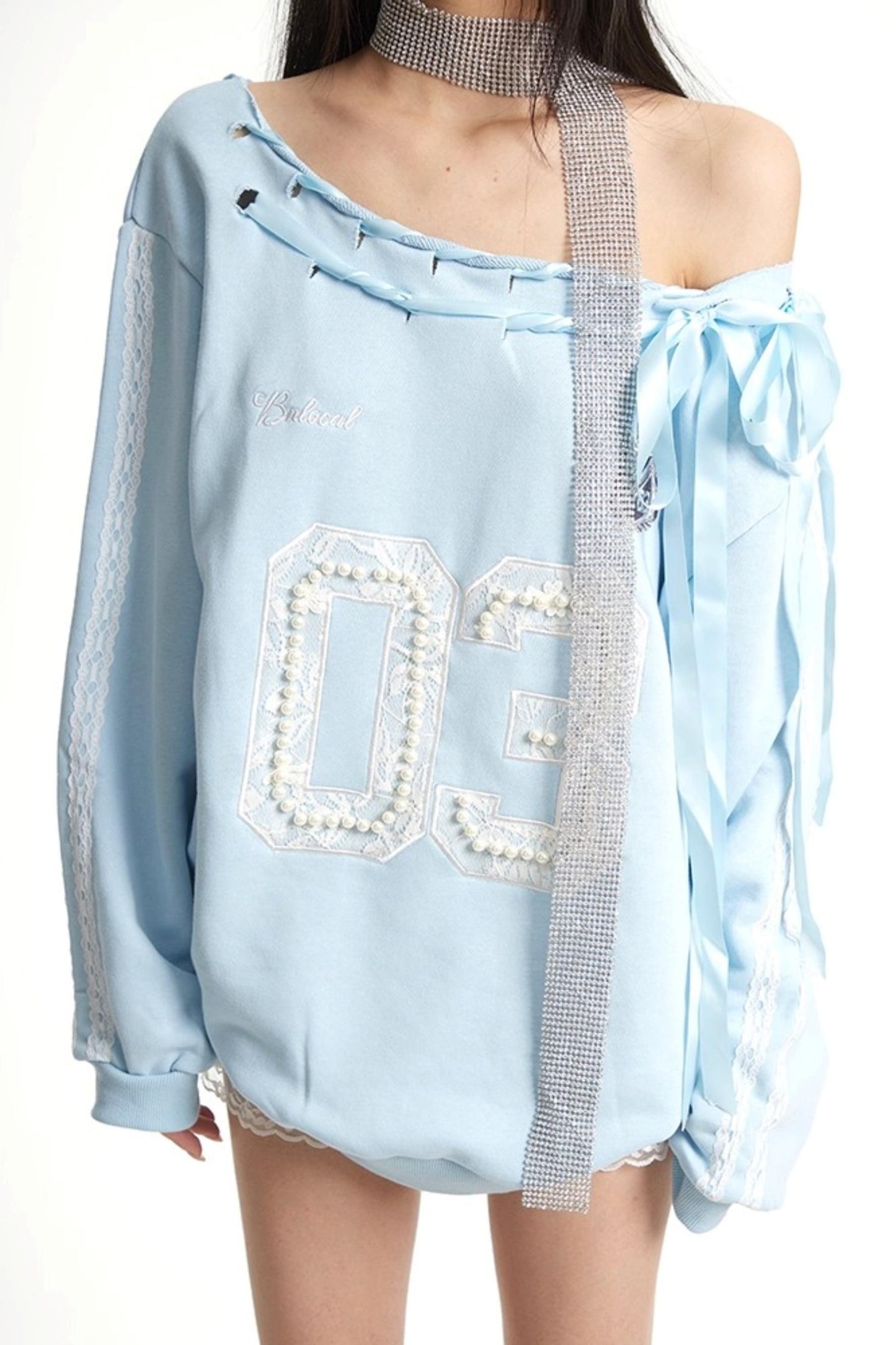 Slanted Shoulder Sweatshirt