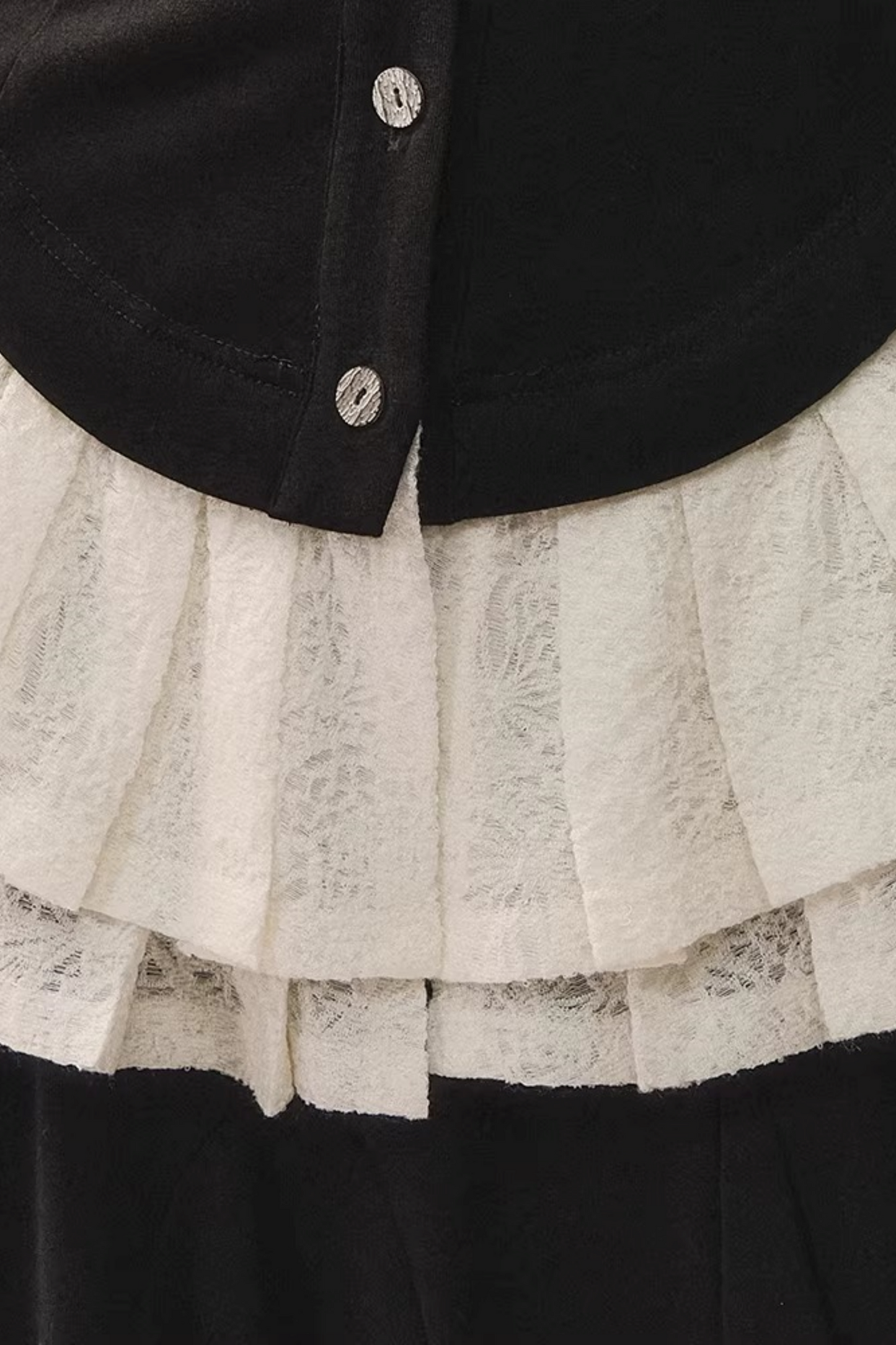 Black Wool Lace Top & Skirt Set-Up