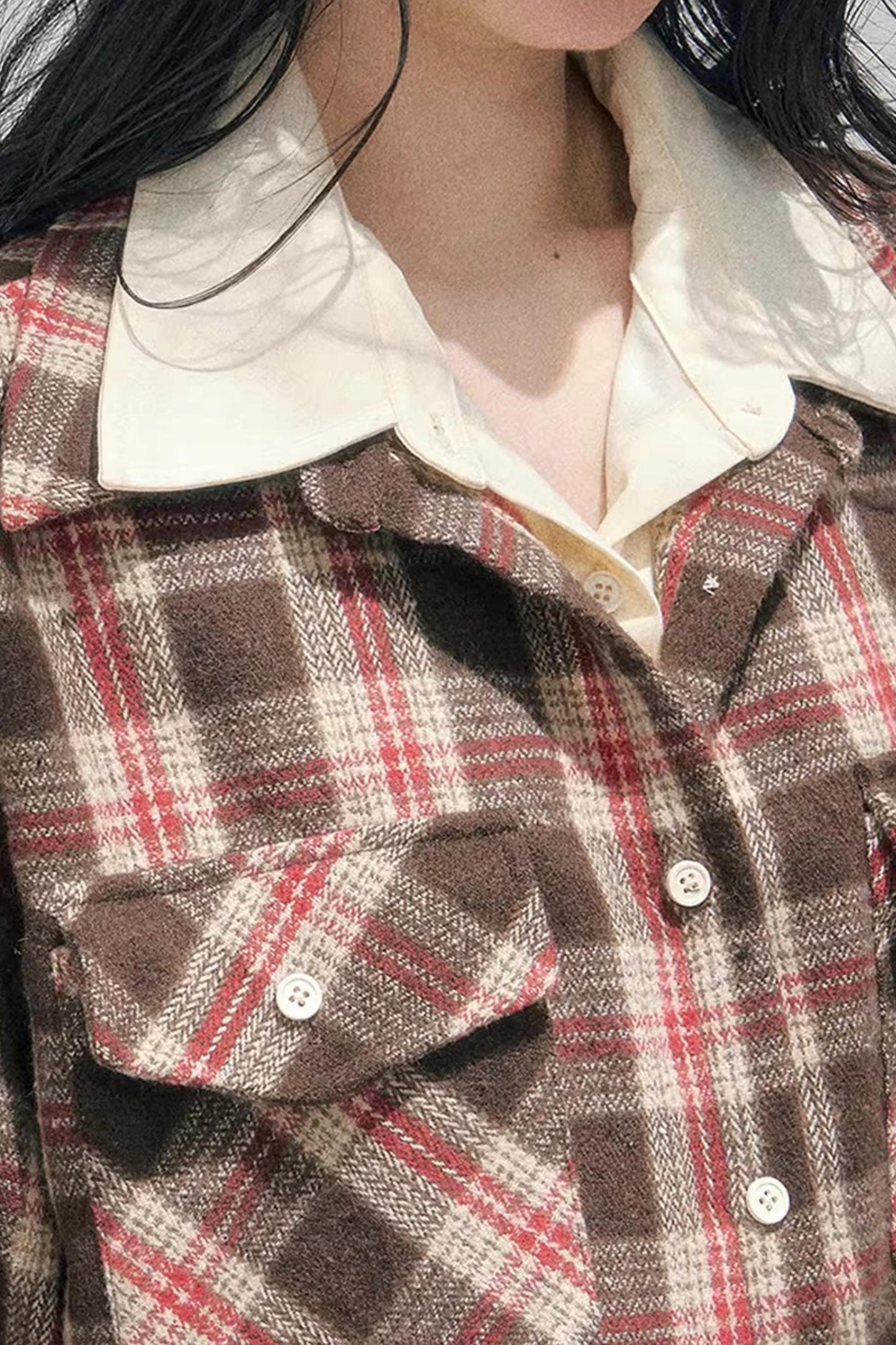 British Cafe Plaid Shirt and Short Skirt Set-Up