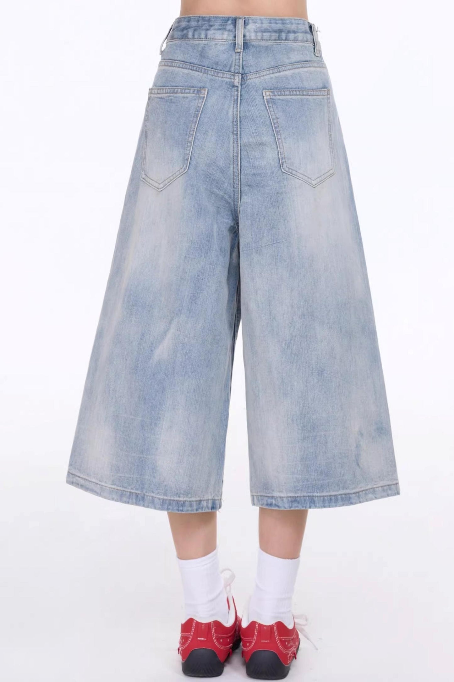 별 패치워크 크롭 팬츠