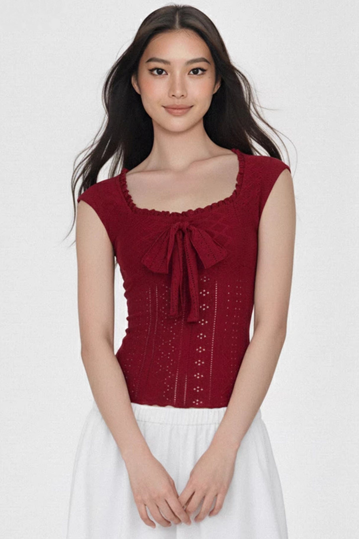 Square Neck Ruffled Vest