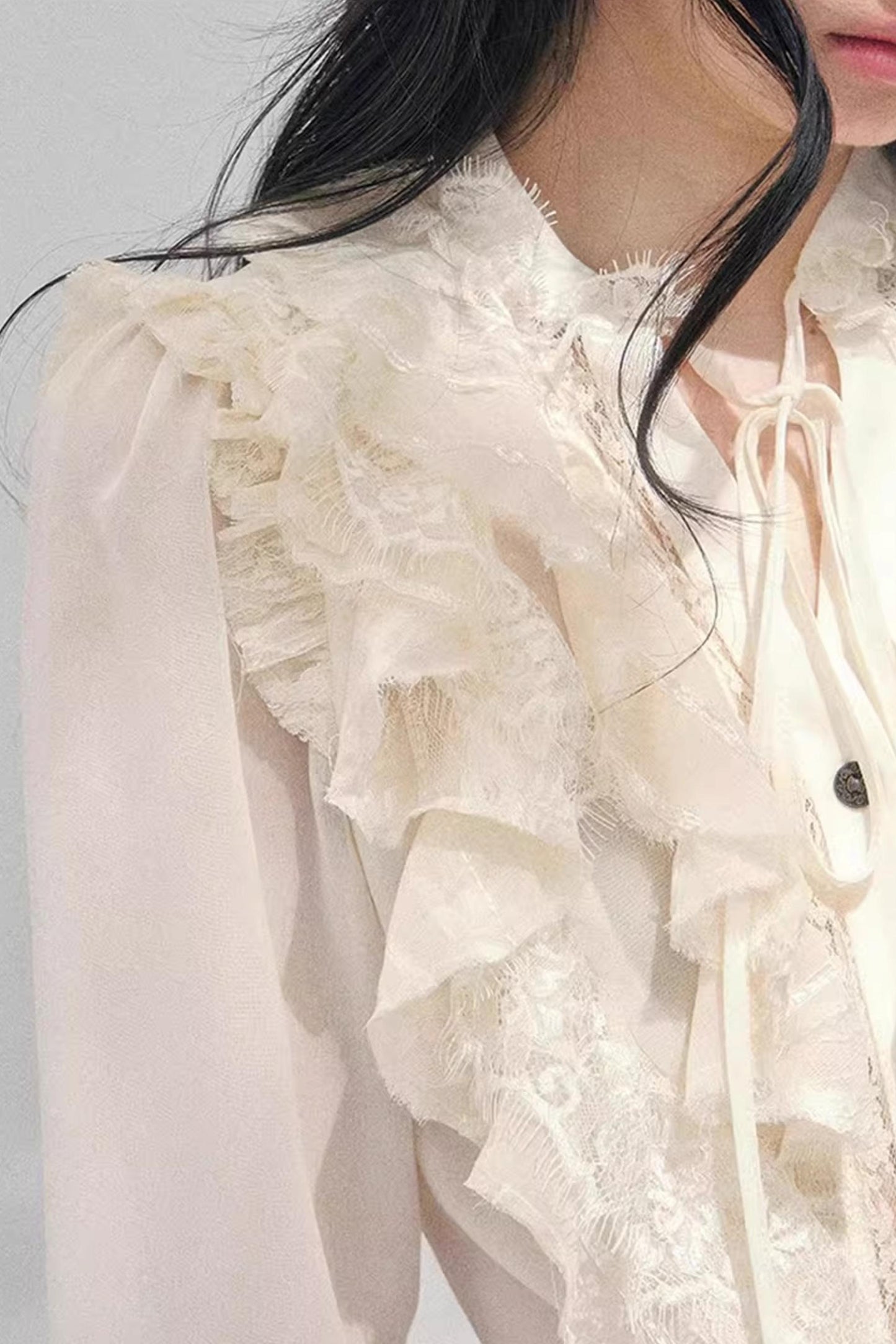 Ruffled Lace Court Top