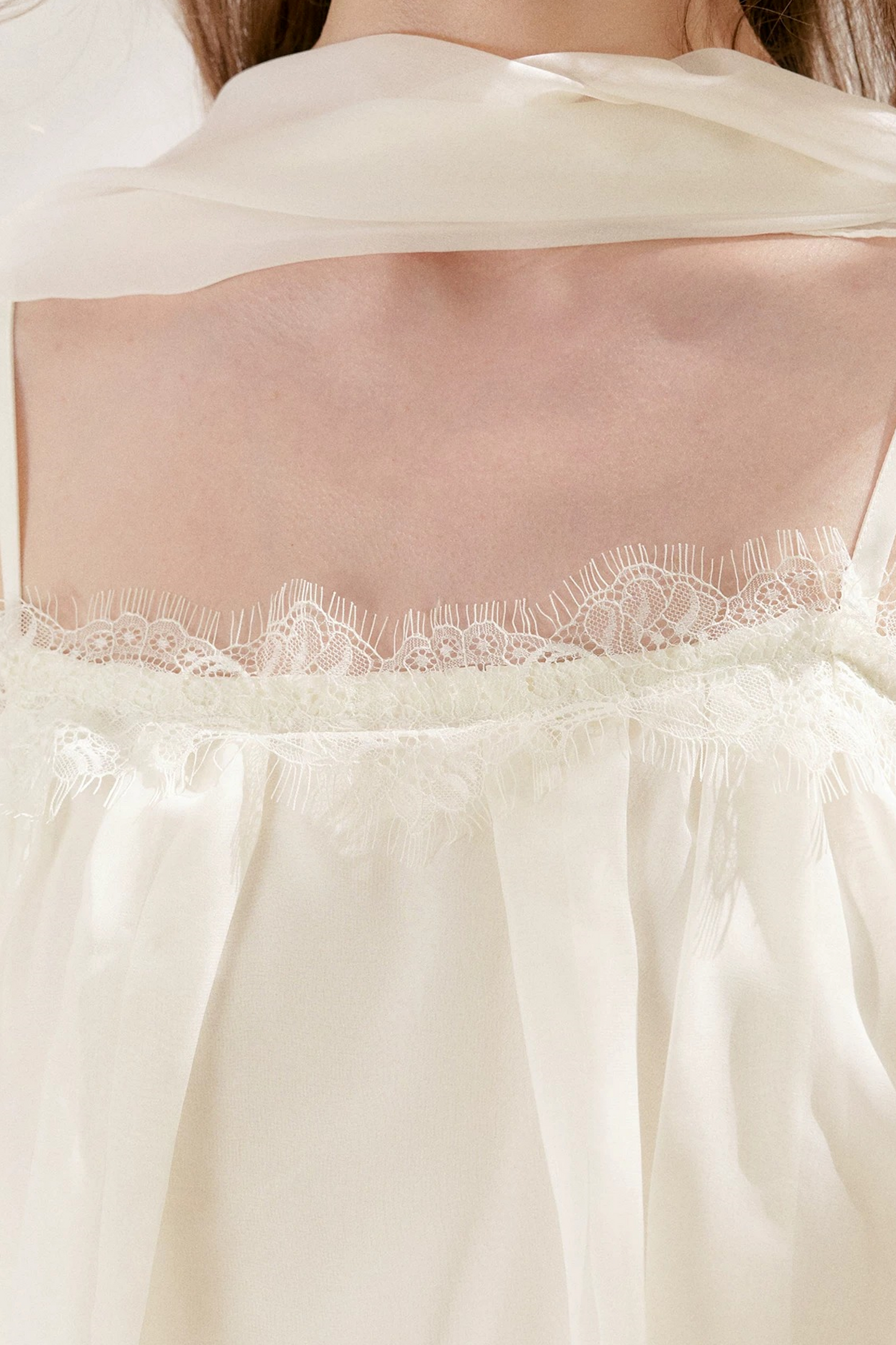 French Lace Mesh A-Line Skirt