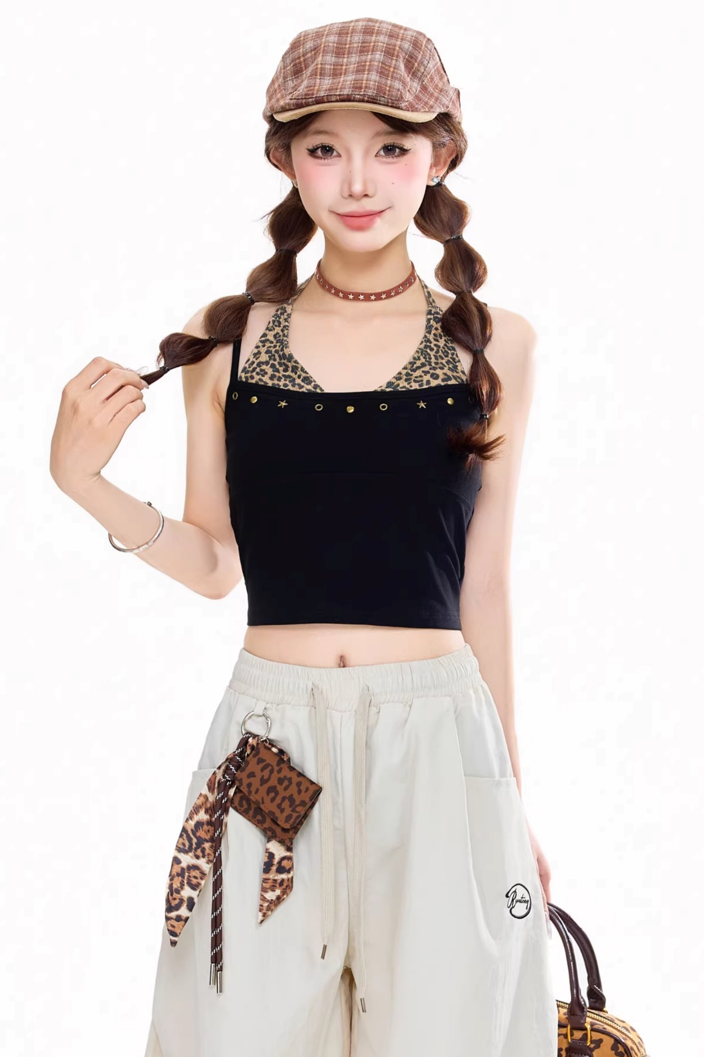 Leopard Print Patchwork Camisole