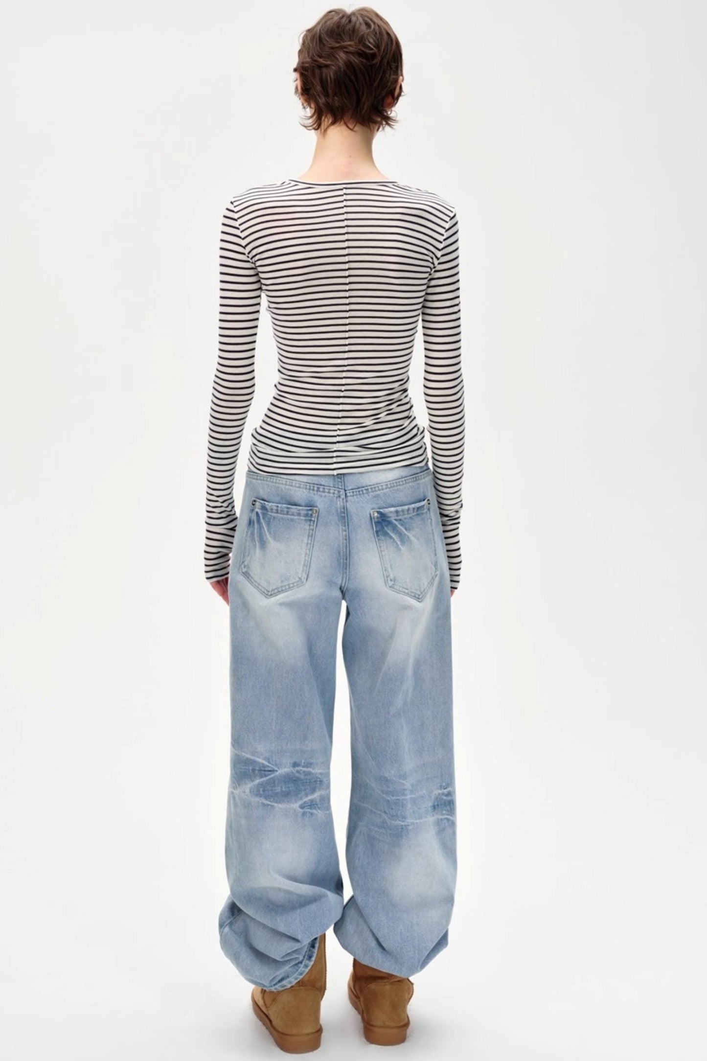 Versatile Knitted Striped Wool Base Shirt