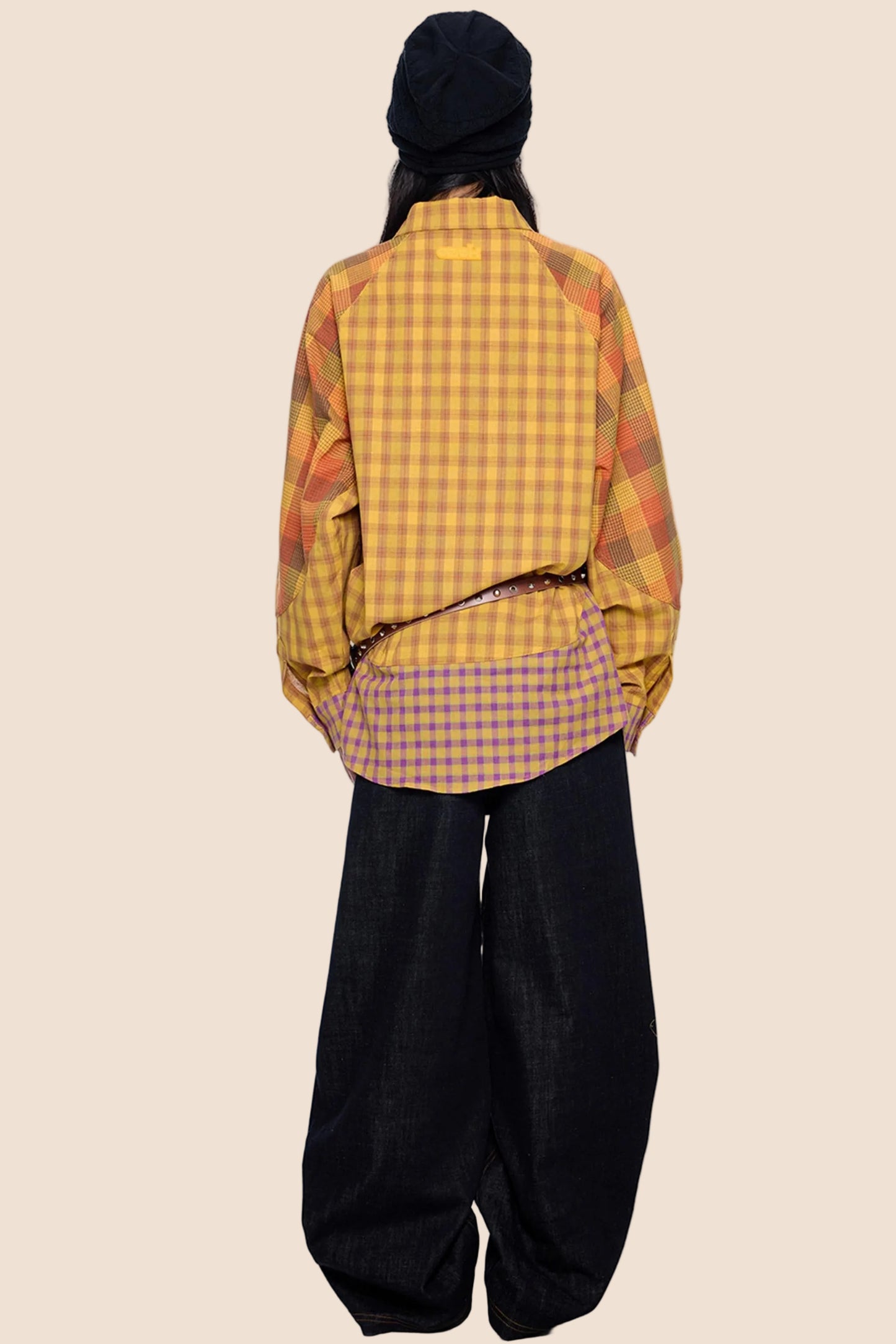 Dopamine Plaid Patchwork Shirt